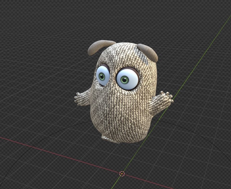 Cute Cloth Monster Low-poly 3D model_33