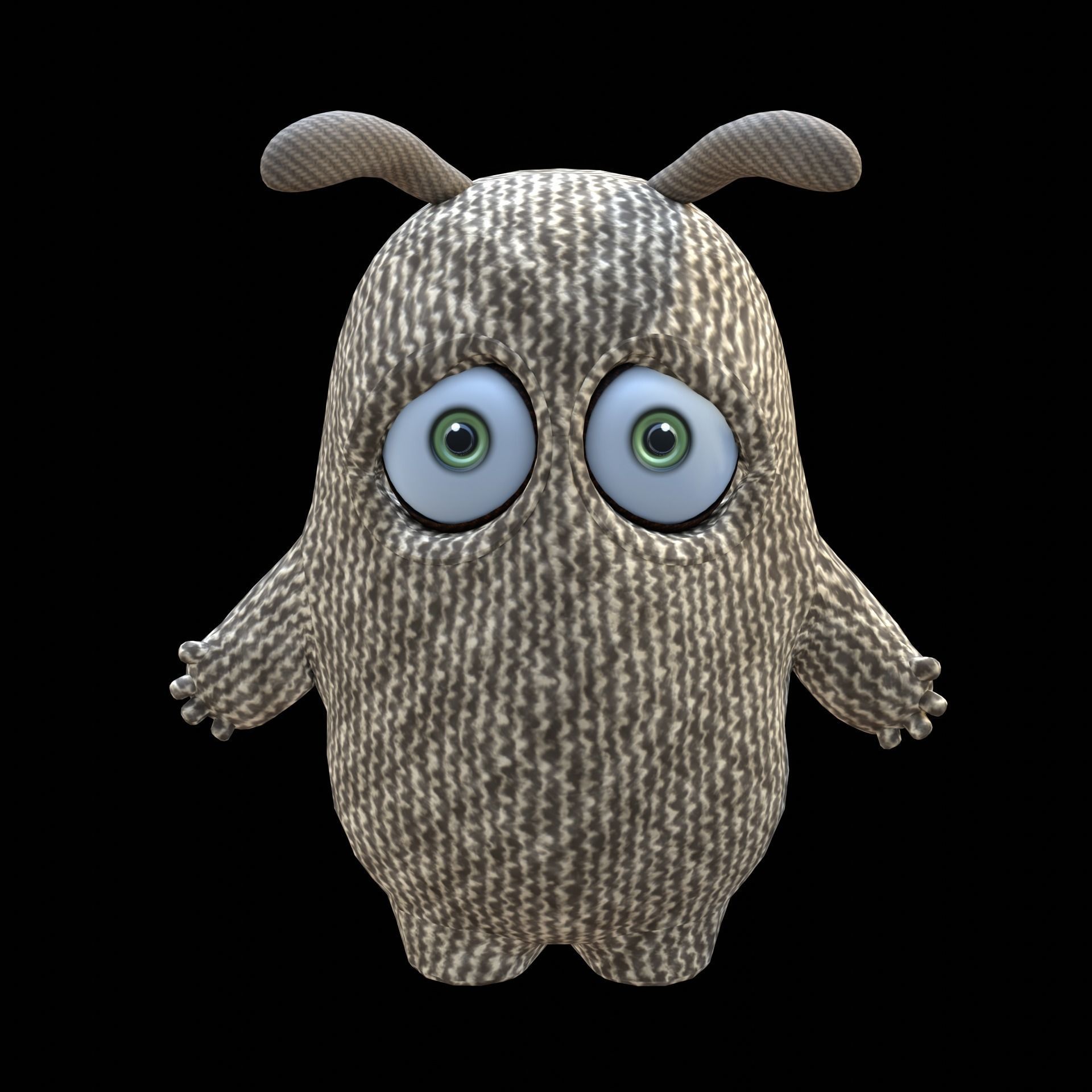 Cute Cloth Monster Low-poly 3D model_14
