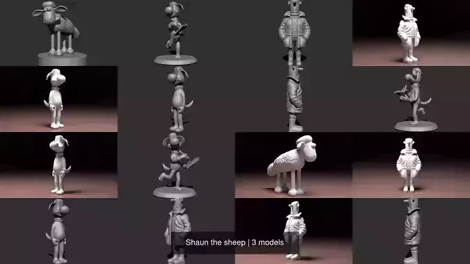 Shaun the sheep 3D Model Collection