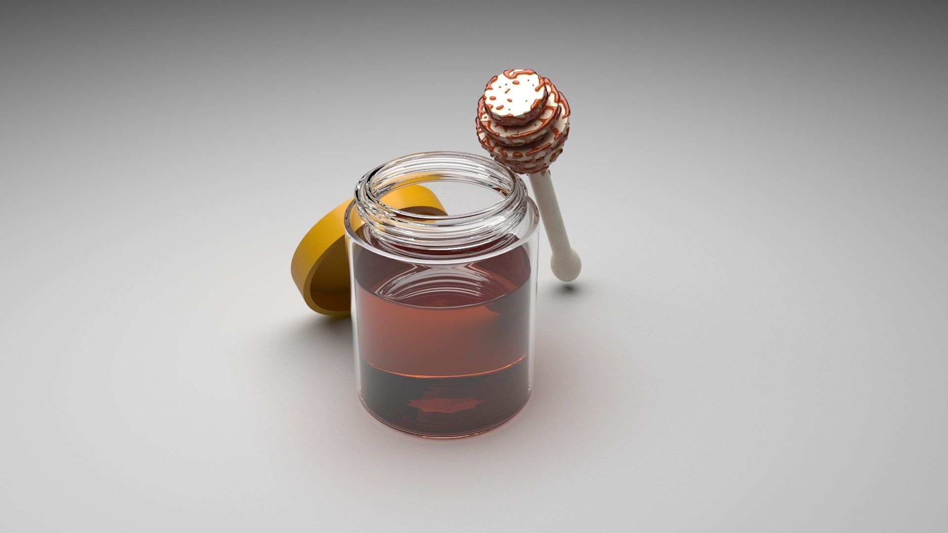 Honey With Honeycomb 3D model_2