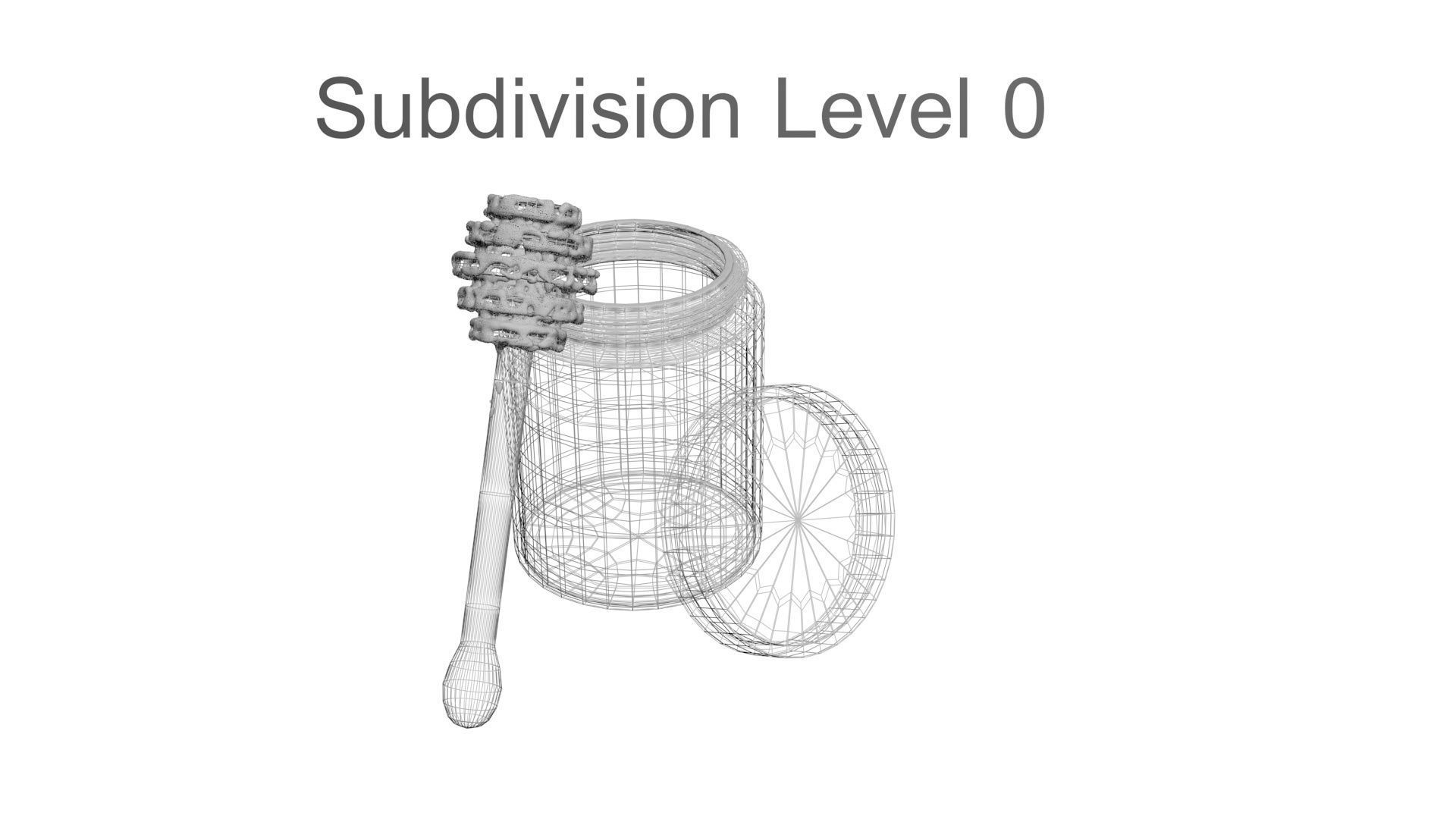 Honey With Honeycomb 3D model_36