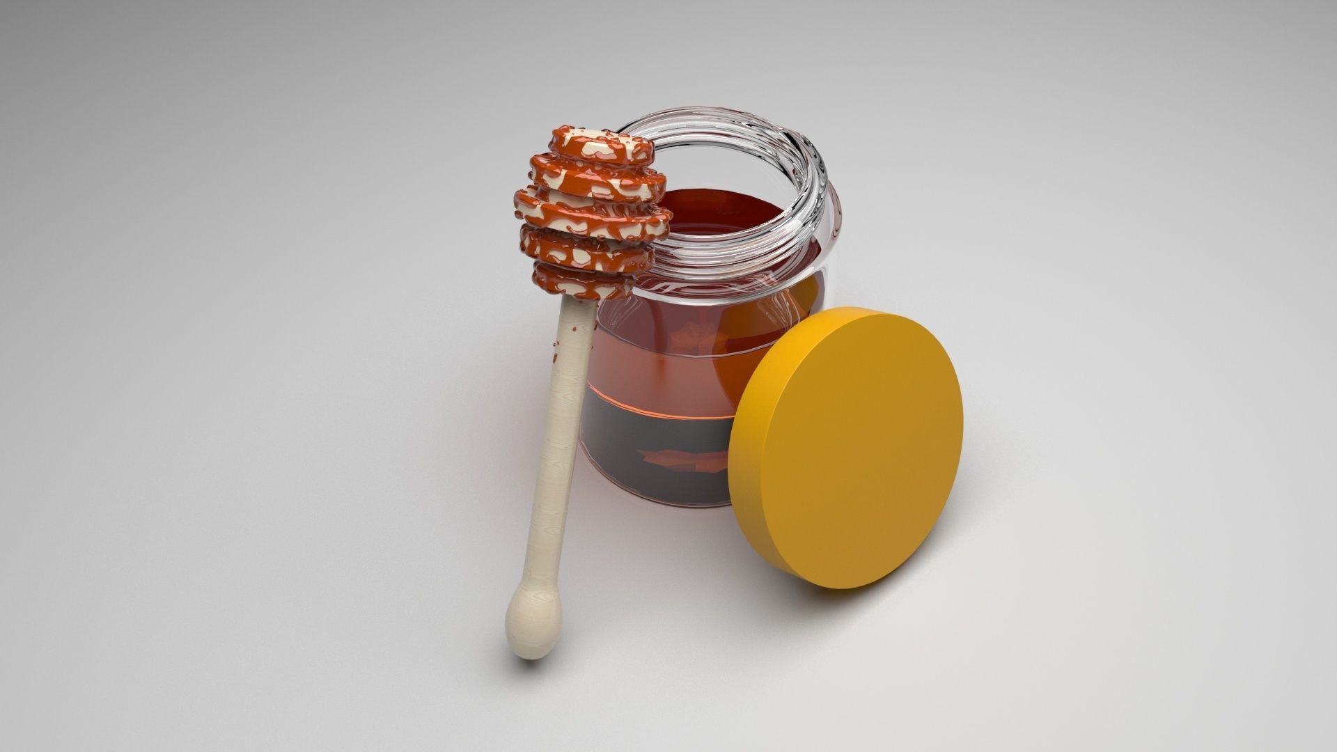 Honey With Honeycomb 3D model_9