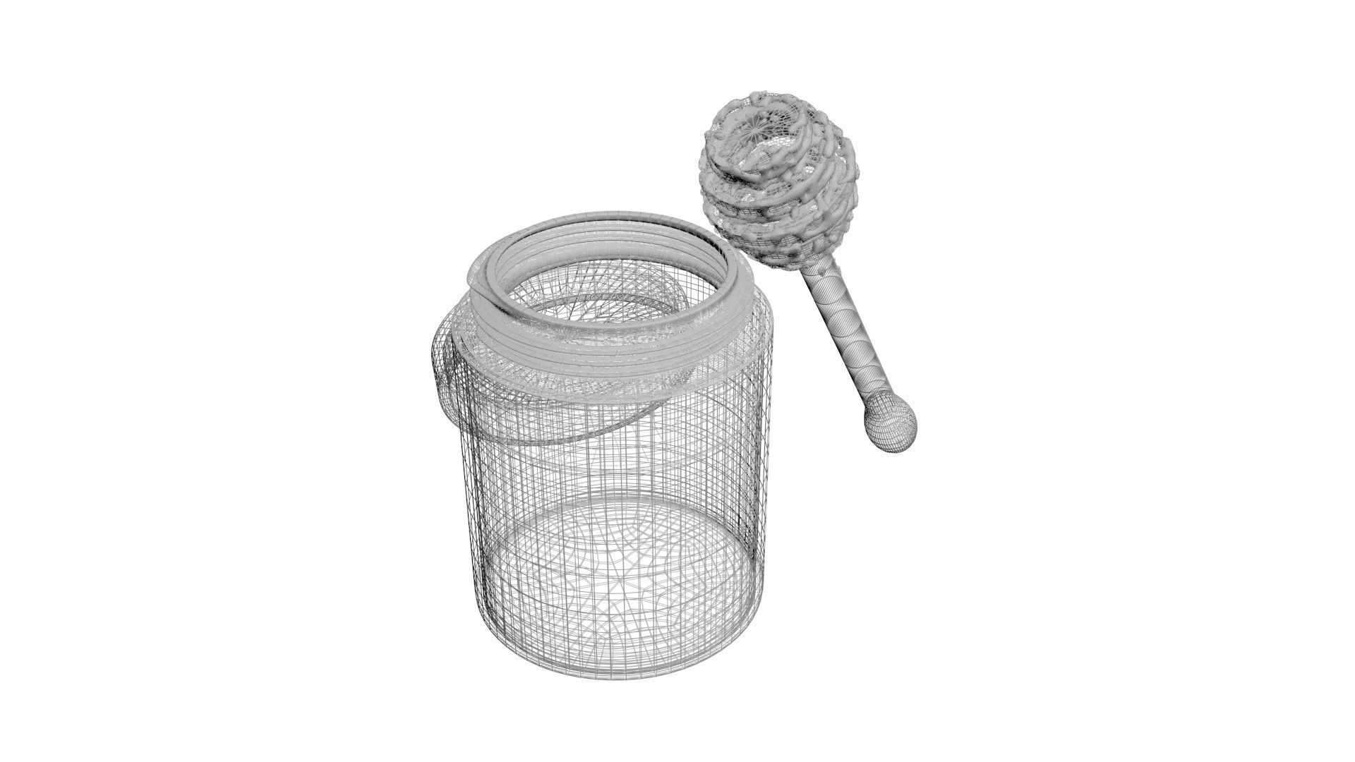 Honey With Honeycomb 3D model_28