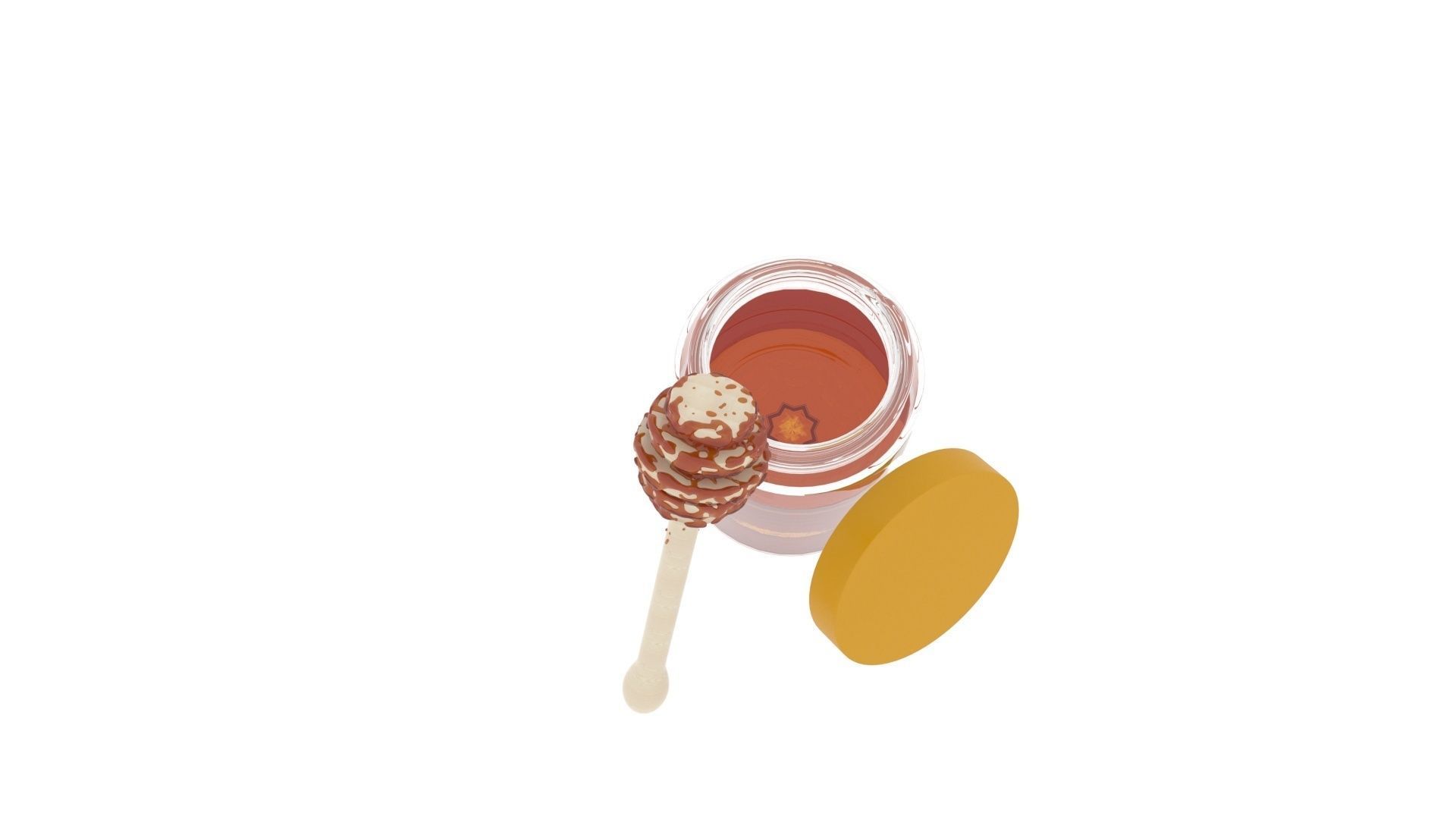 Honey With Honeycomb 3D model_21