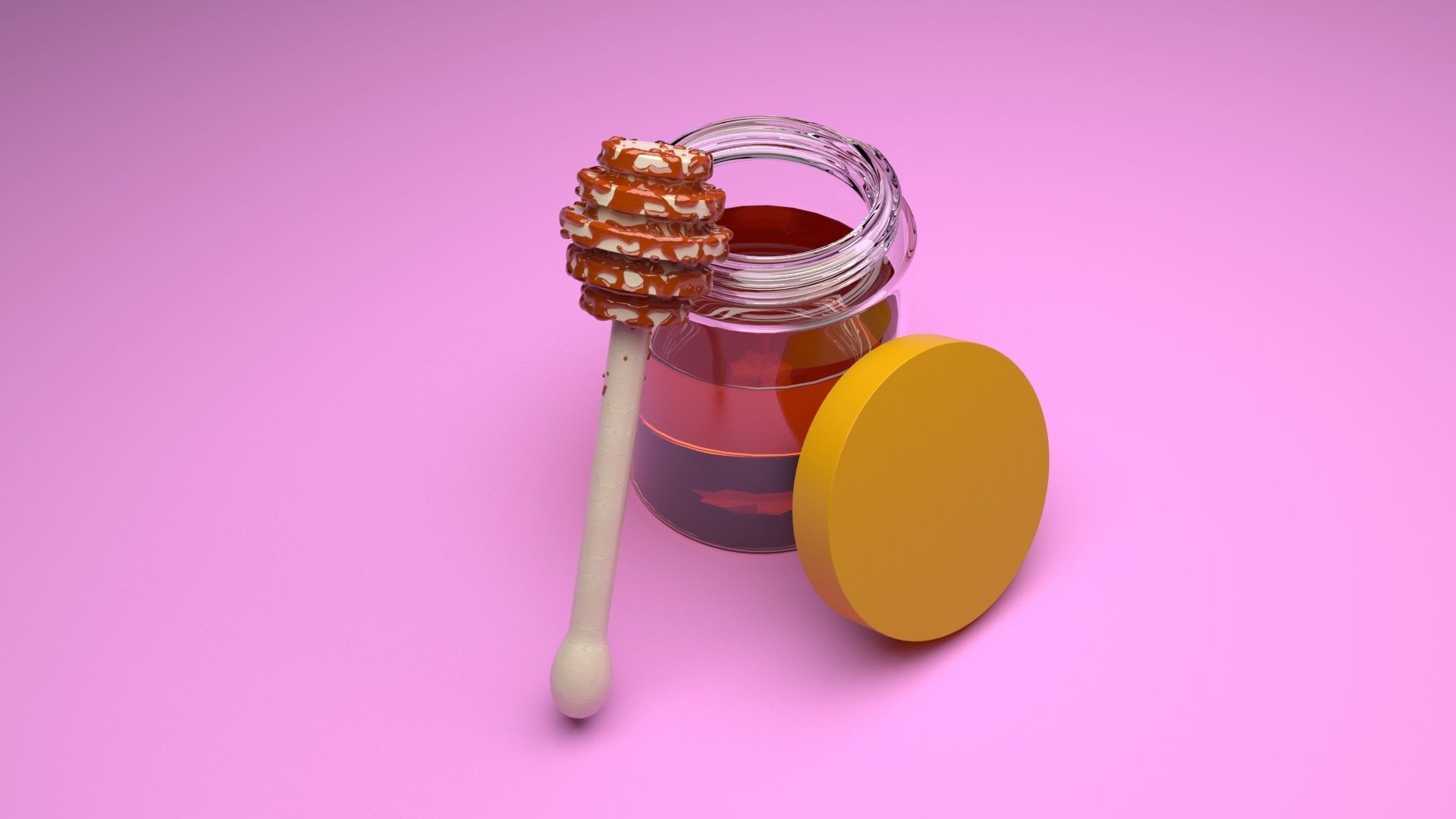 Honey With Honeycomb 3D model_10