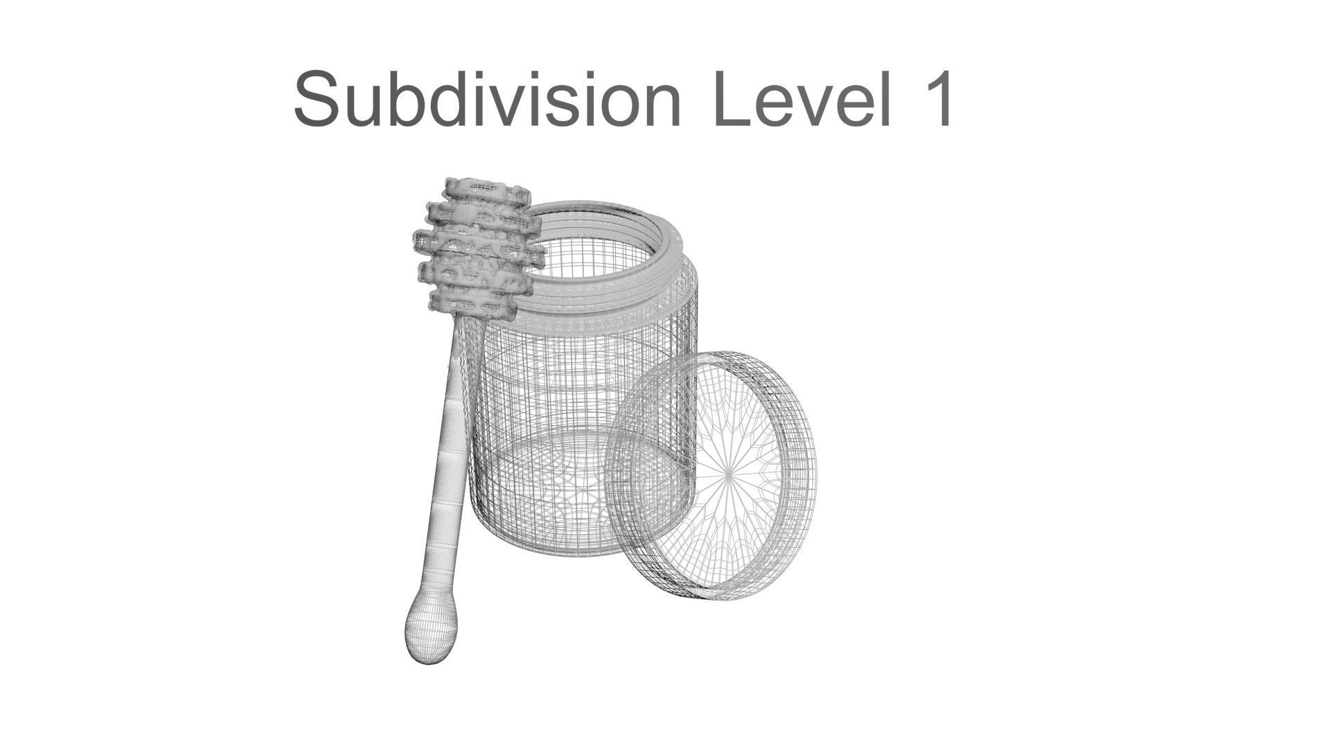 Honey With Honeycomb 3D model_35