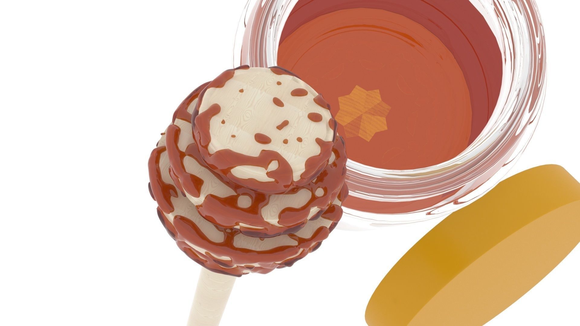 Honey With Honeycomb 3D model_17