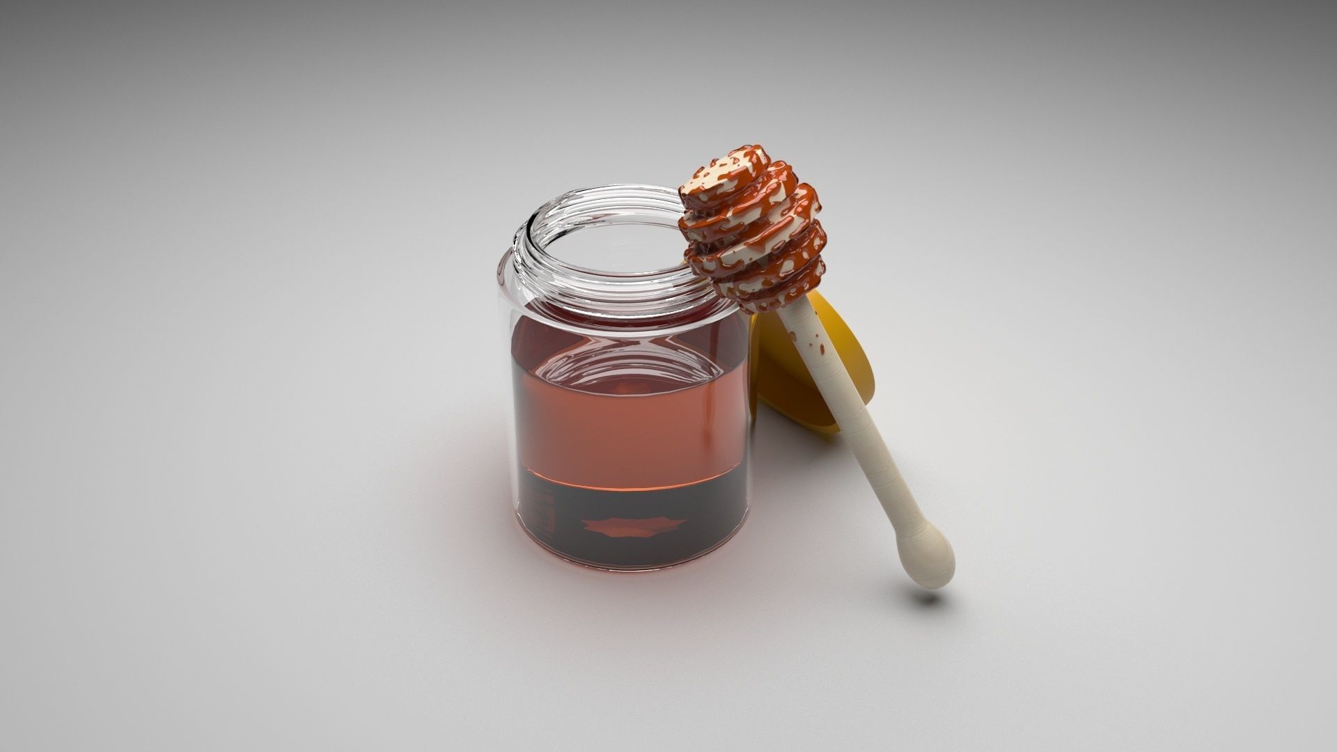 Honey With Honeycomb 3D model_3