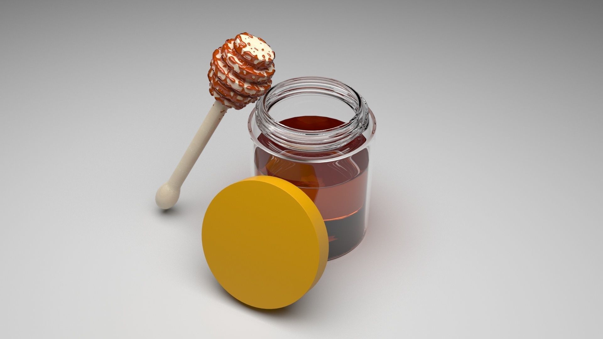 Honey With Honeycomb 3D model_1