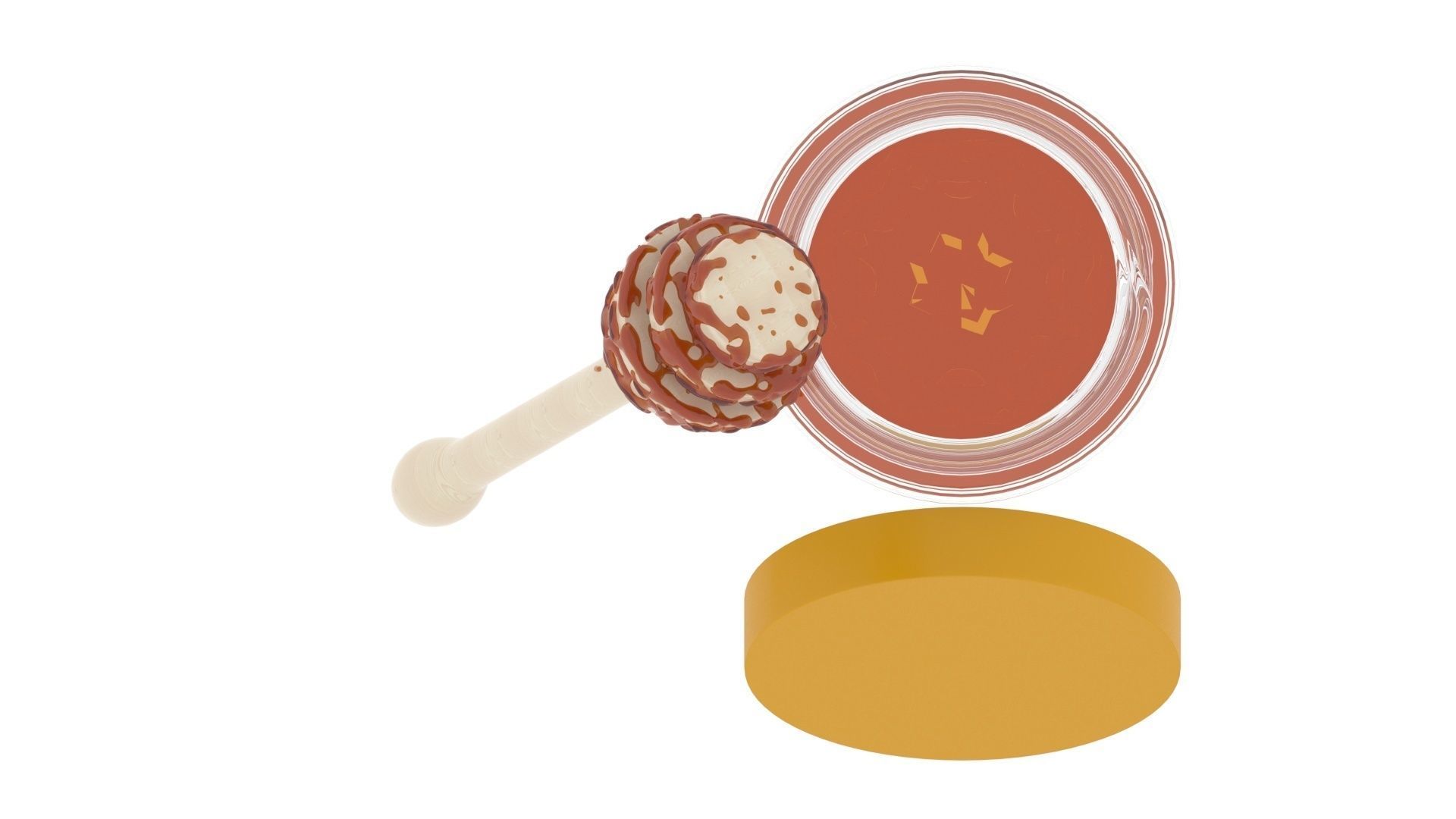 Honey With Honeycomb 3D model_24