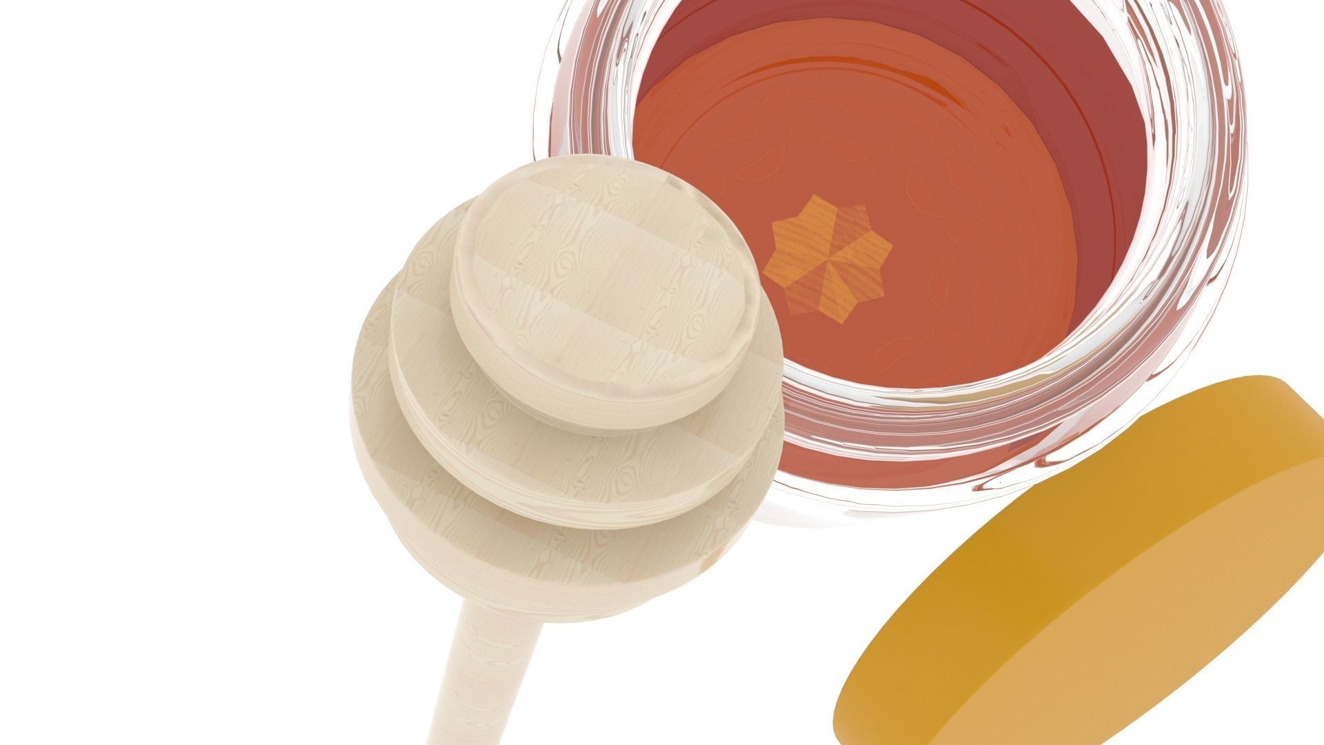 Honey With Honeycomb 3D model_18