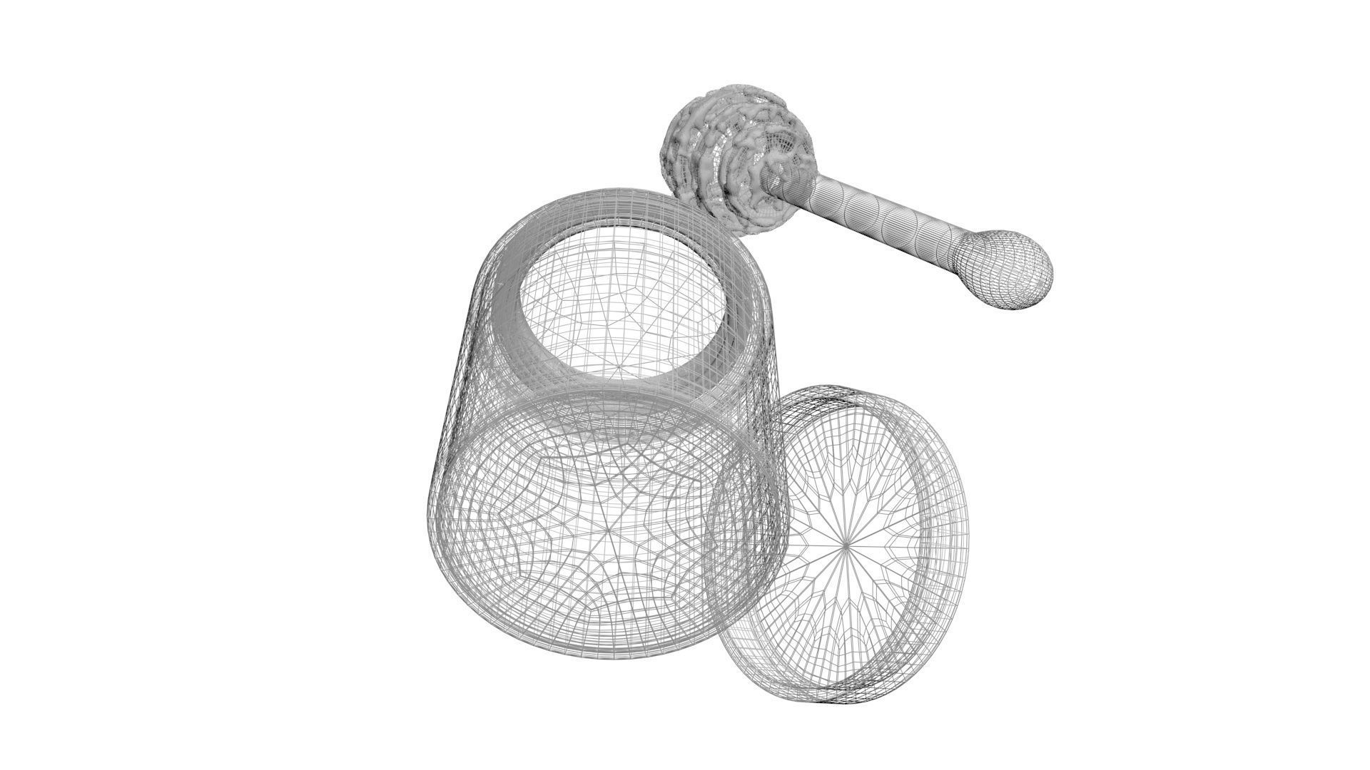 Honey With Honeycomb 3D model_31