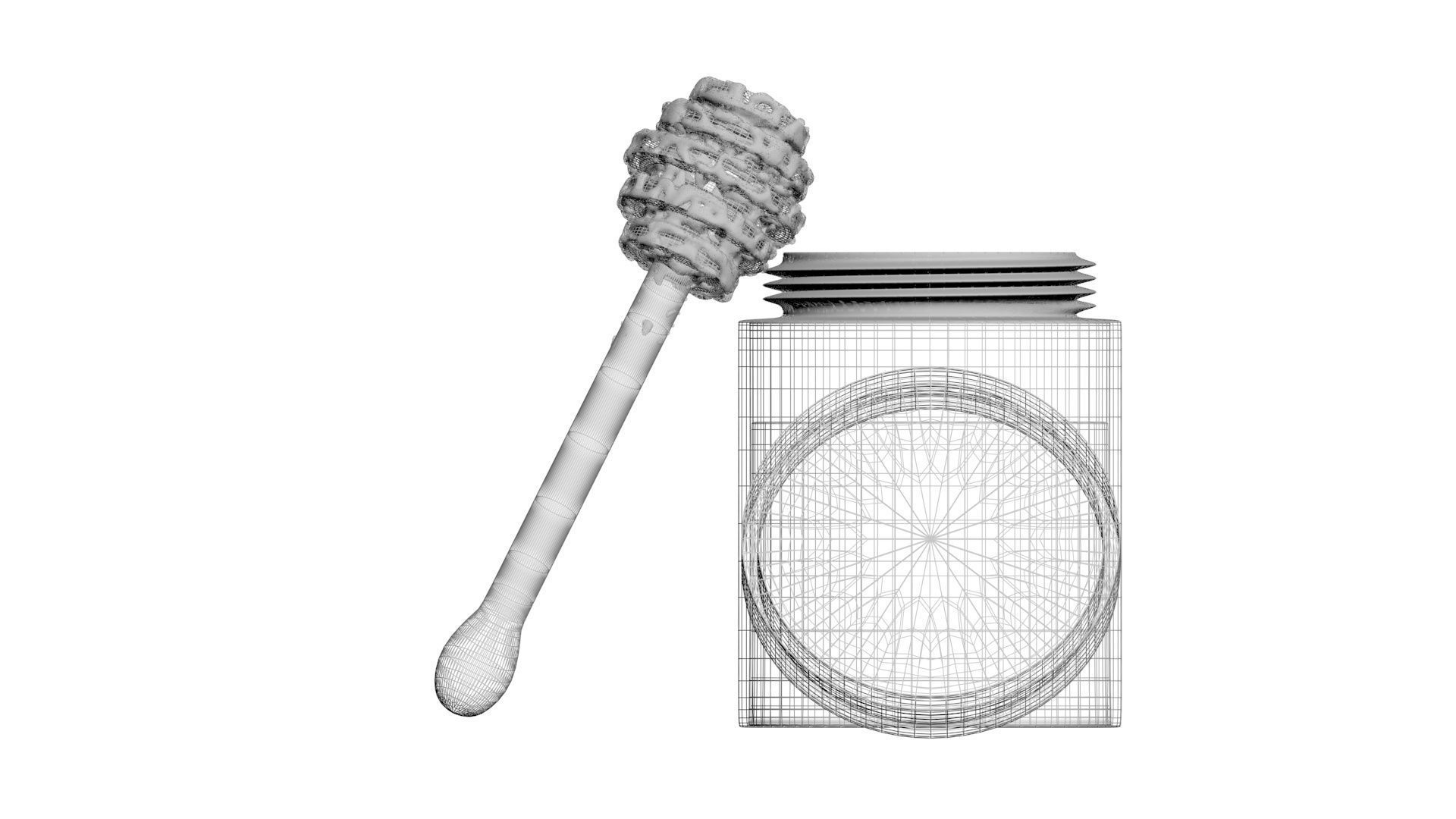 Honey With Honeycomb 3D model_32