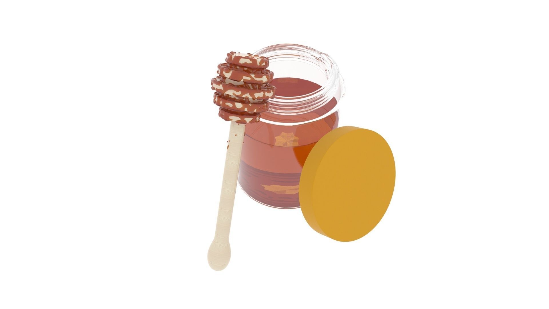 Honey With Honeycomb 3D model_12