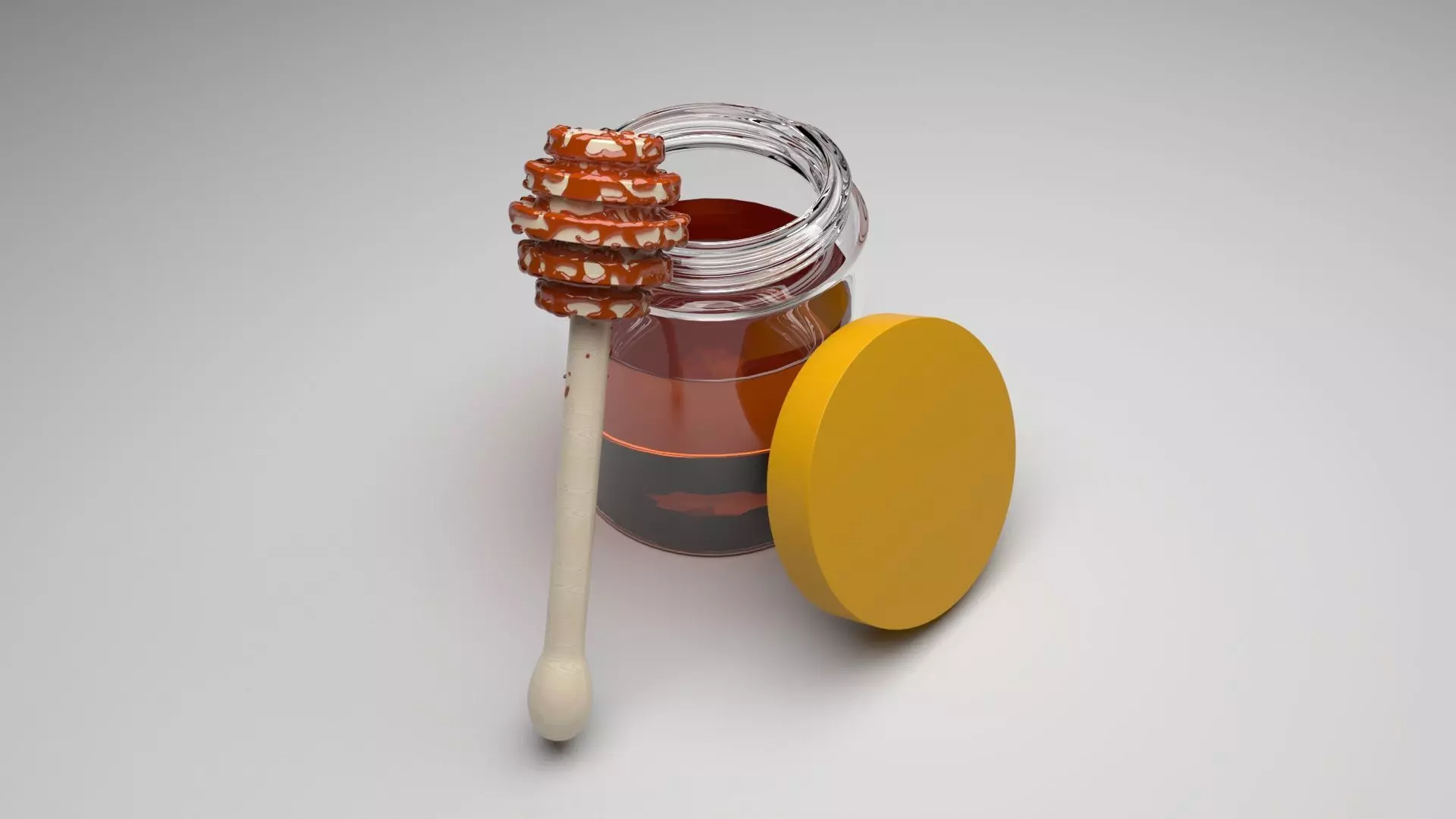 Honey With Honeycomb 3D model_0