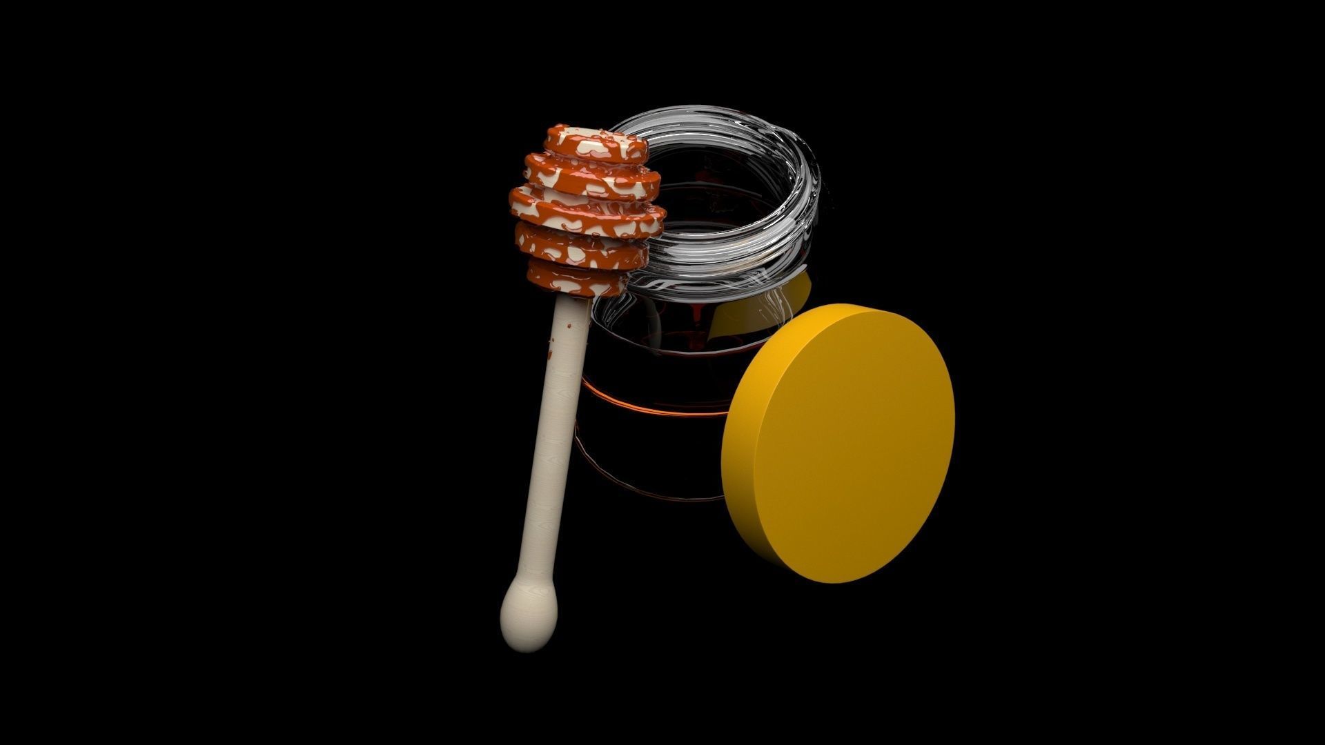 Honey With Honeycomb 3D model_11