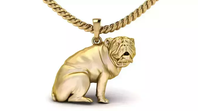Light Weight Cute Gold Pug Pendant 