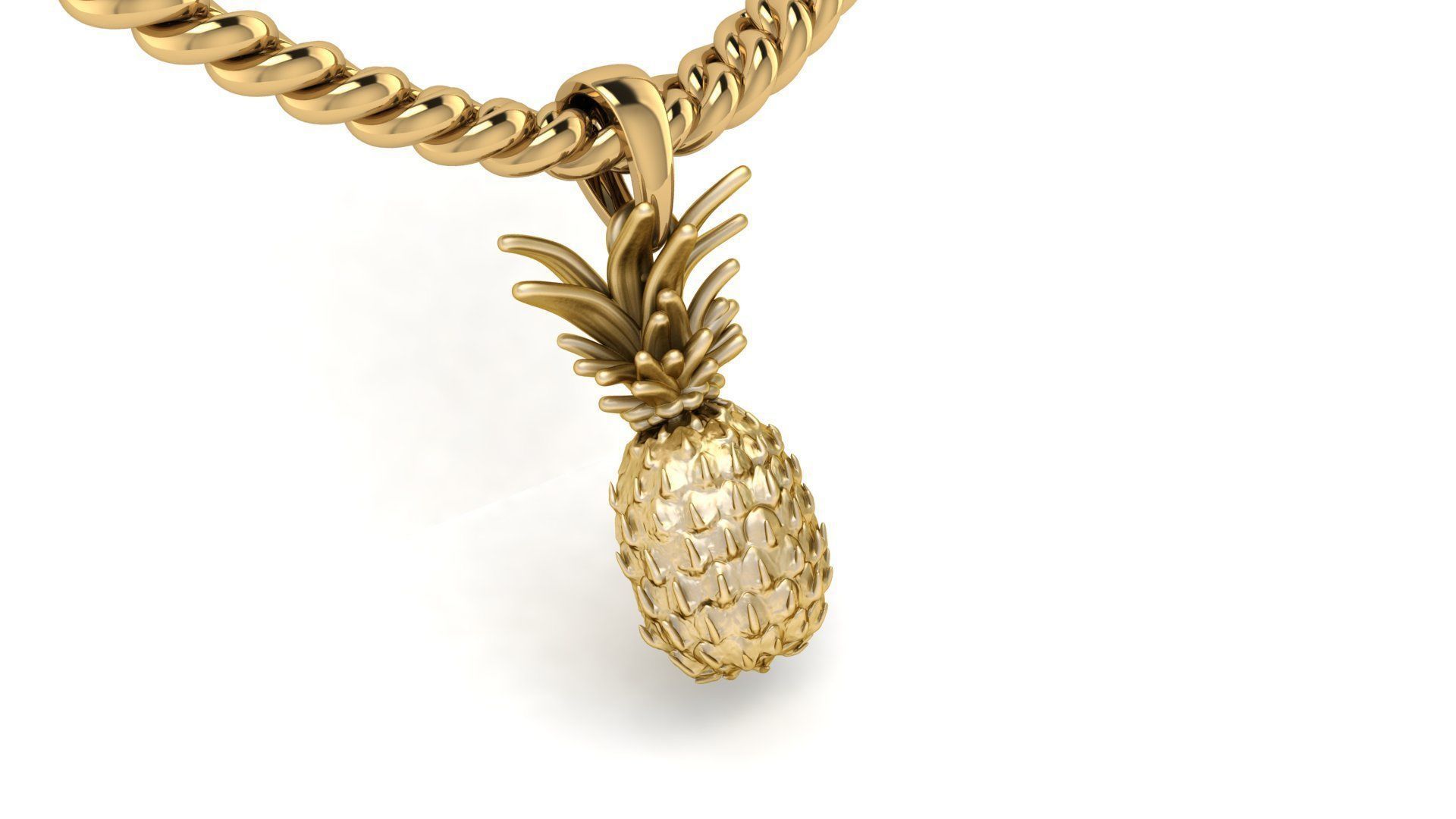 Gold  Pineapple Pendant  3D print model_2