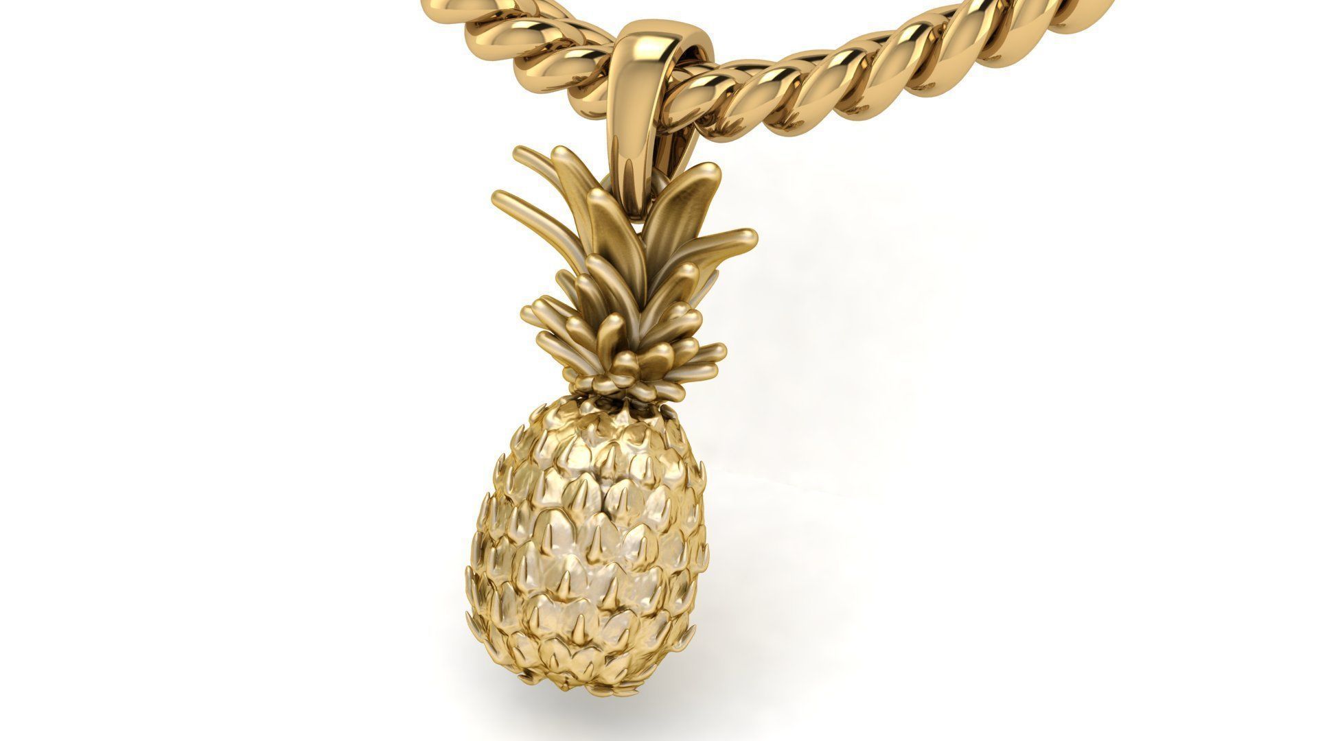 Gold  Pineapple Pendant  3D print model_0