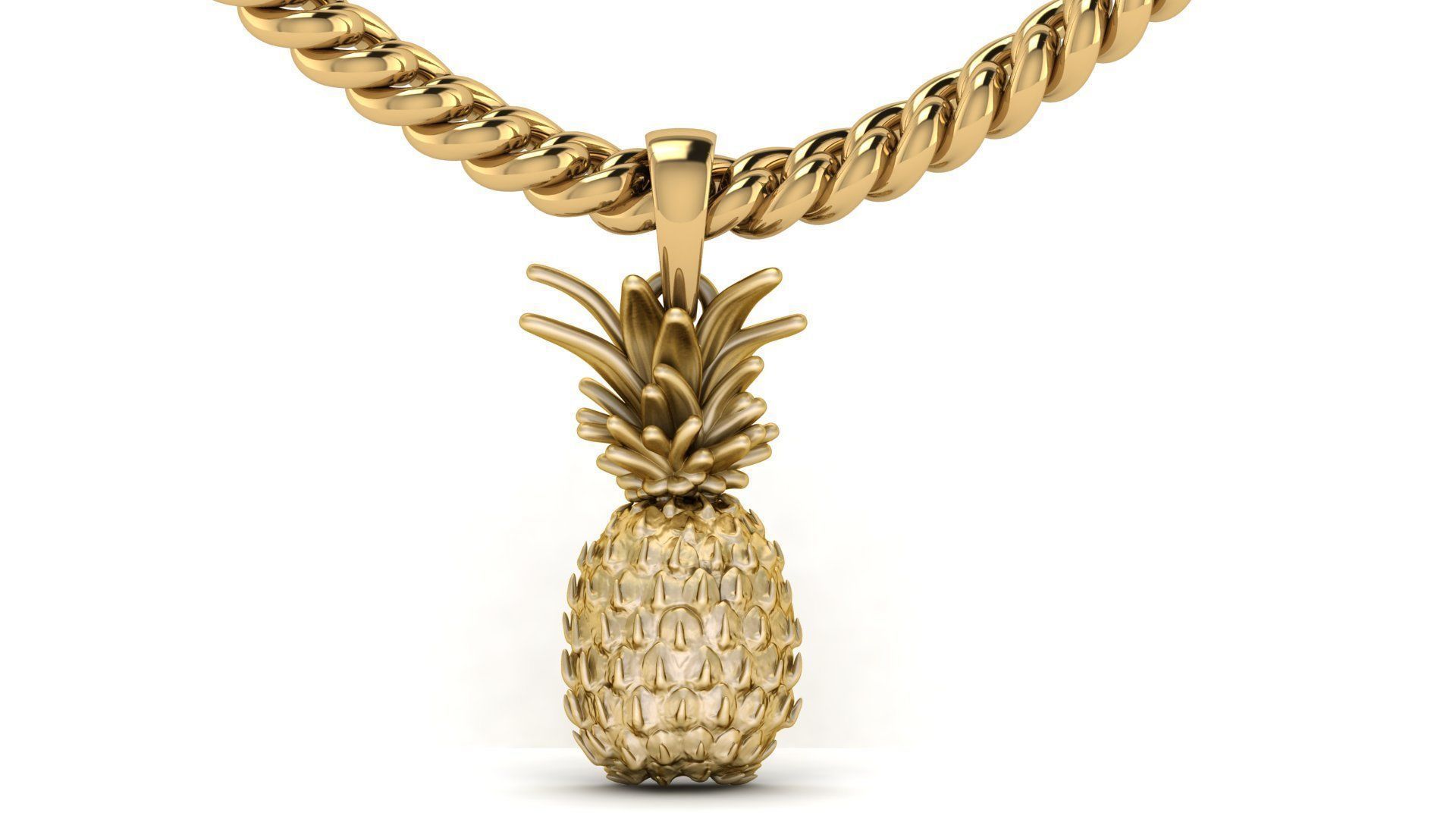 Gold  Pineapple Pendant  3D print model_1