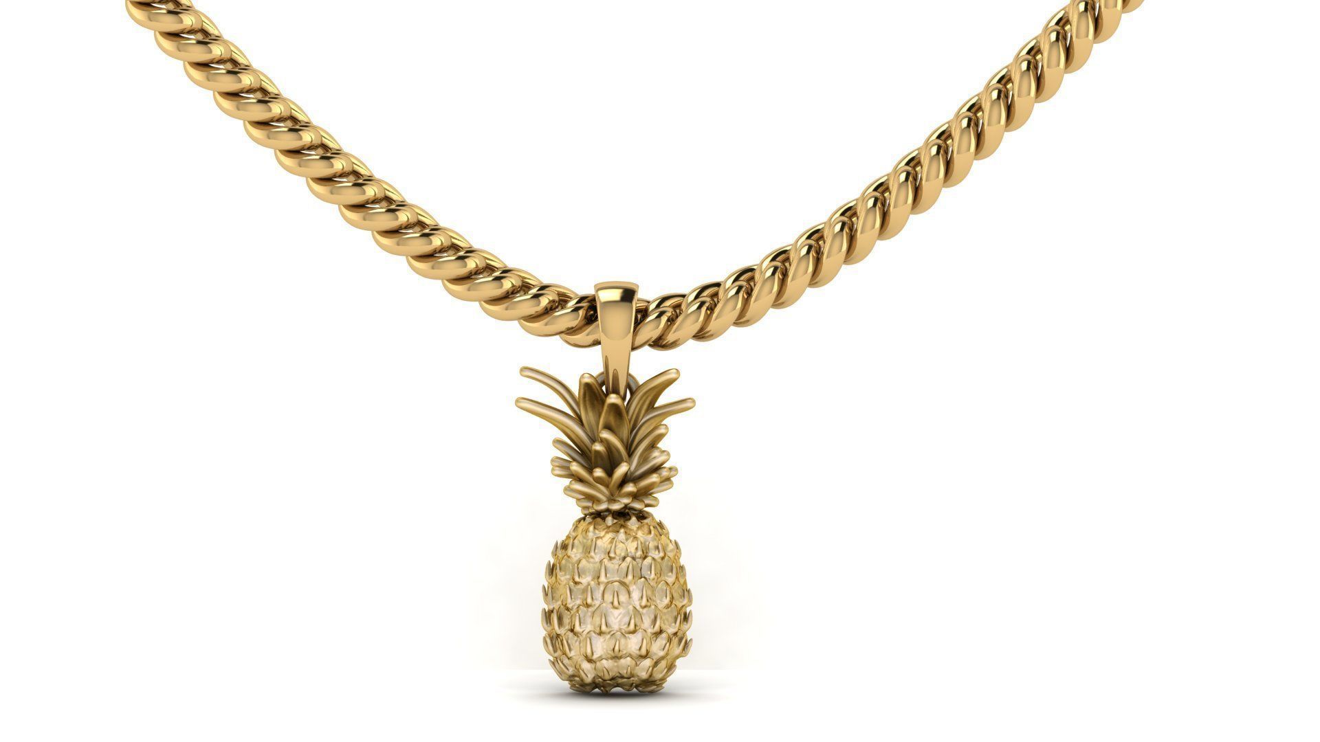 Gold  Pineapple Pendant  3D print model_3