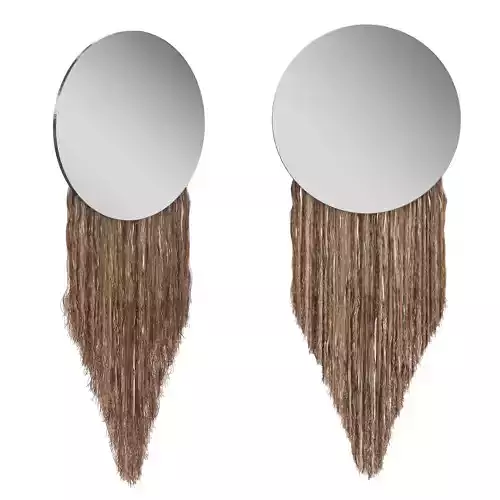 Mirror 5 two round mirrors with fringes