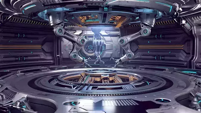 Sci-Fi Construction Lab - Rigged   3D model