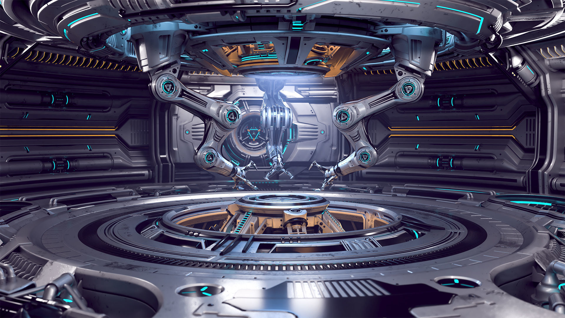 Sci-Fi Construction Lab - Rigged   3D model_0