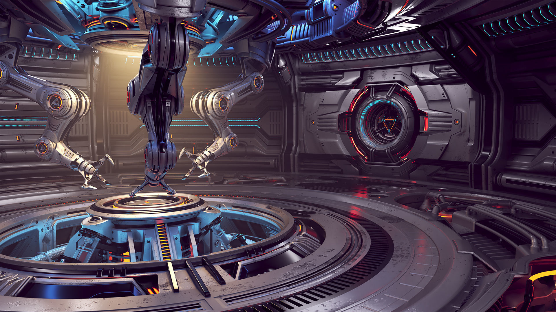 Sci-Fi Construction Lab - Rigged   3D model_16