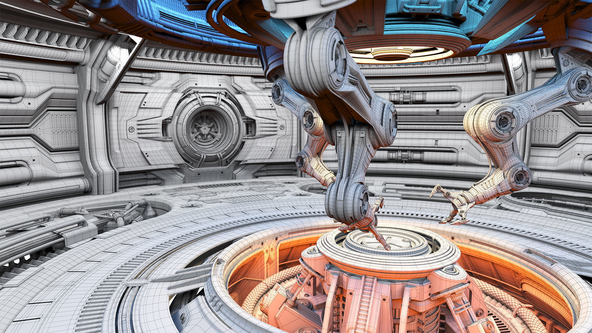 Sci-Fi Construction Lab - Rigged   3D model_10