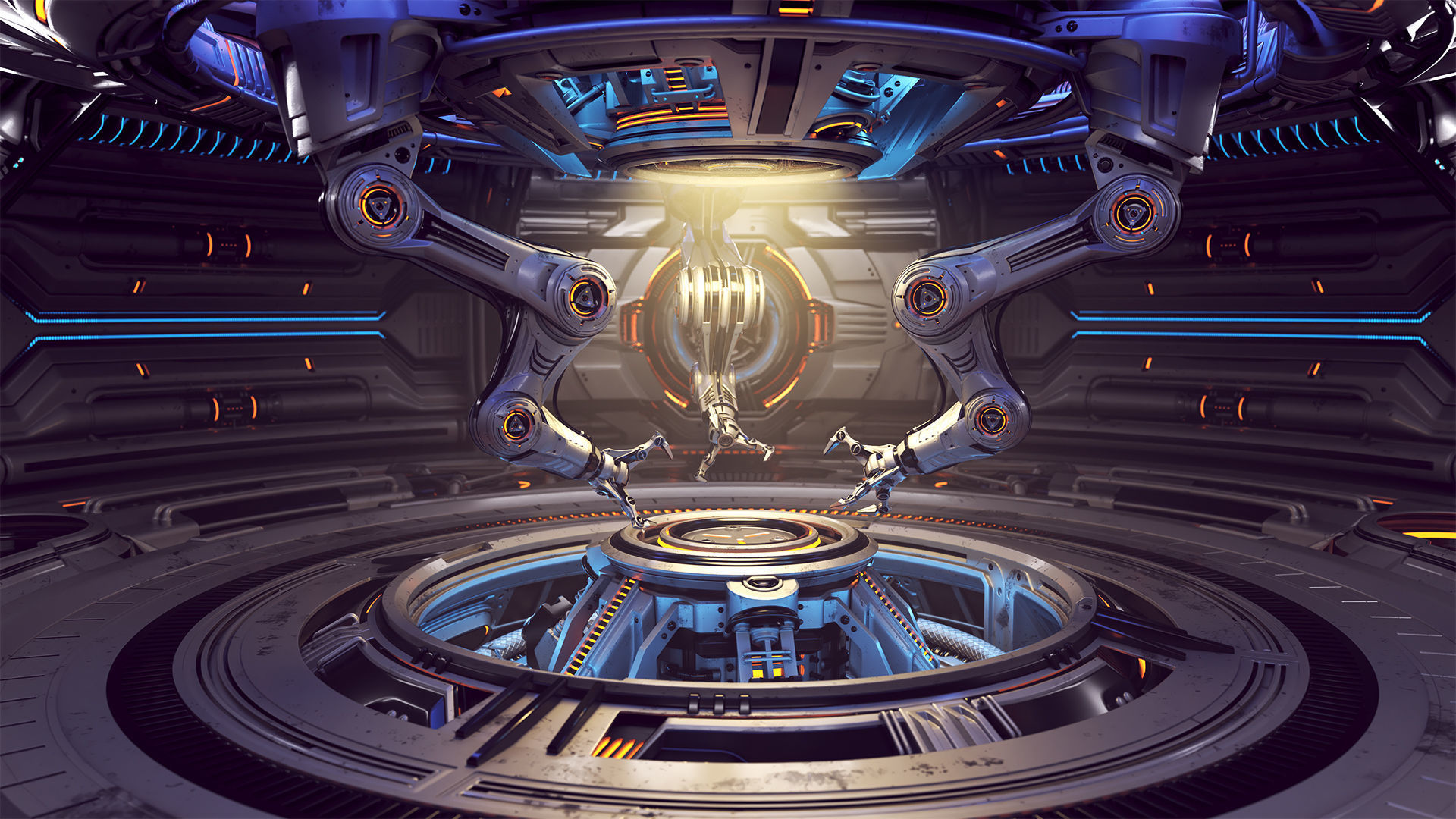 Sci-Fi Construction Lab - Rigged   3D model_19