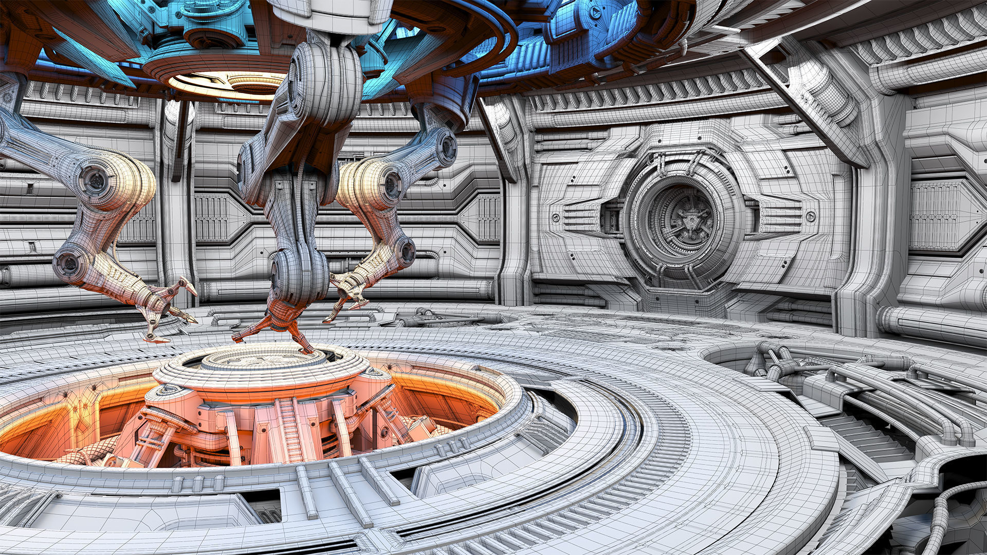 Sci-Fi Construction Lab - Rigged   3D model_11