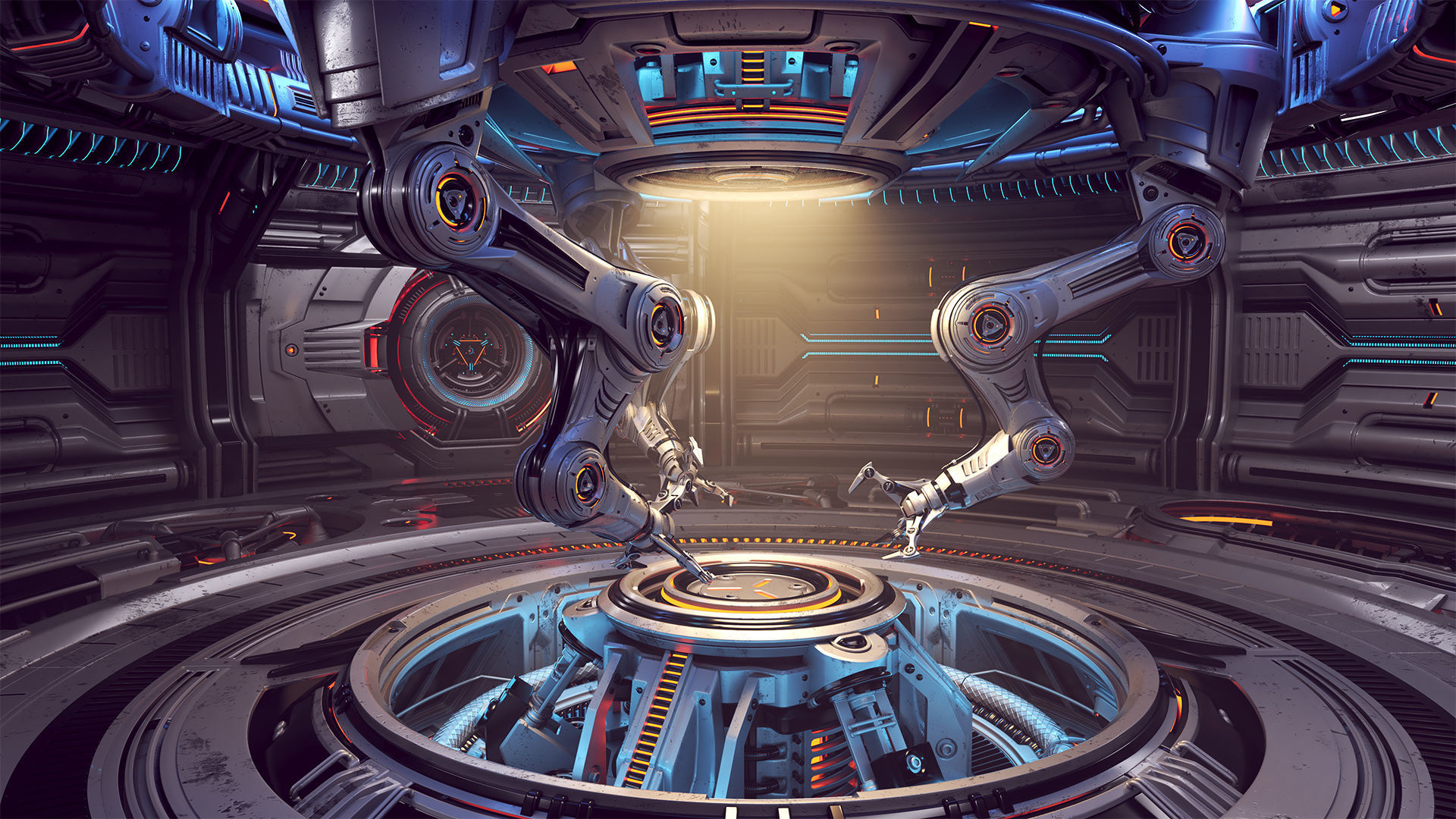 Sci-Fi Construction Lab - Rigged   3D model_18