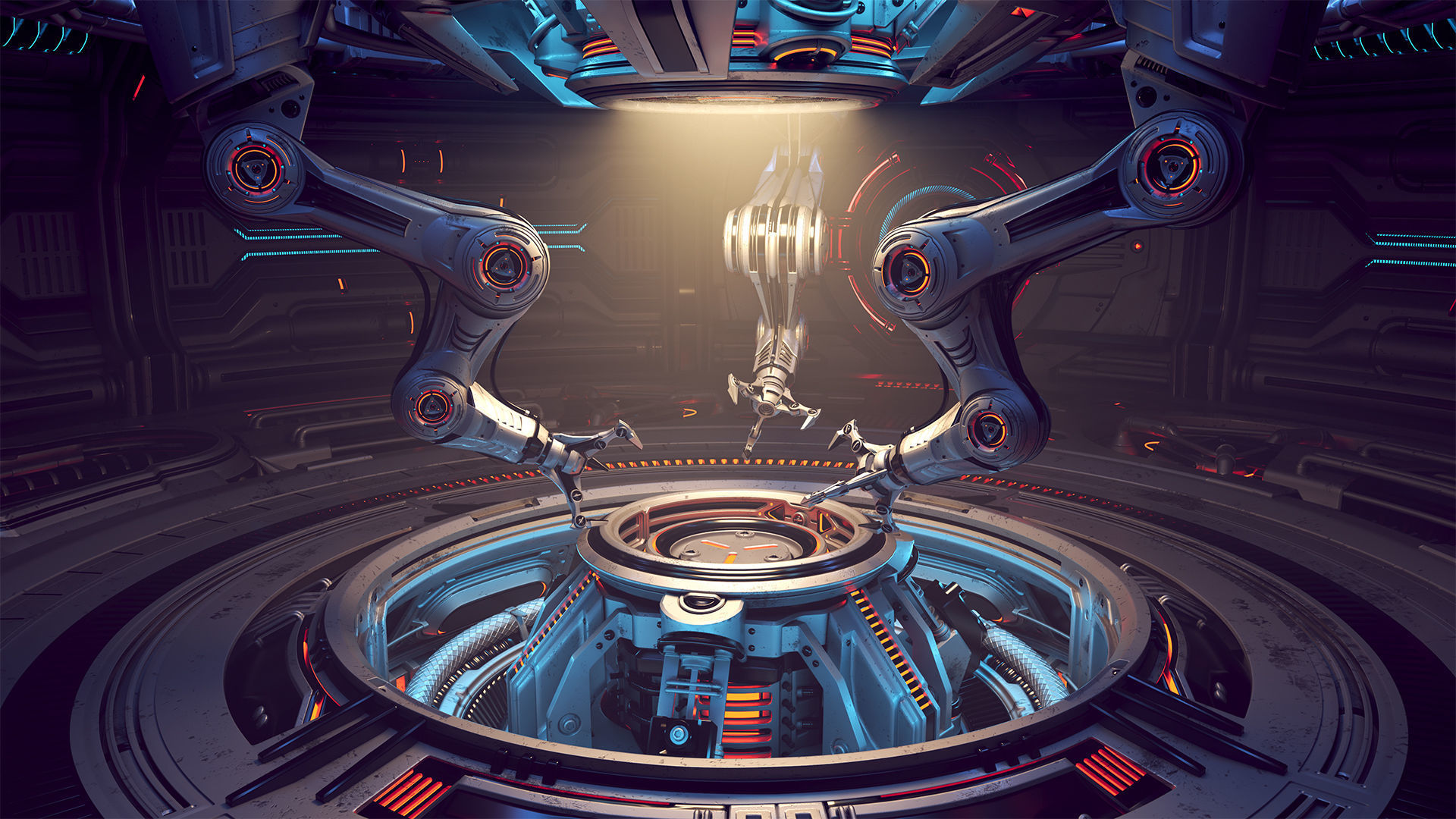 Sci-Fi Construction Lab - Rigged   3D model_29