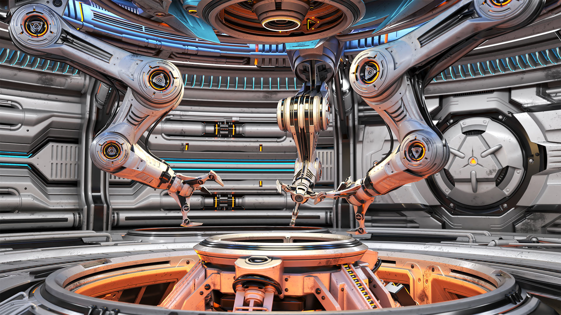 Sci-Fi Construction Lab - Rigged   3D model_5