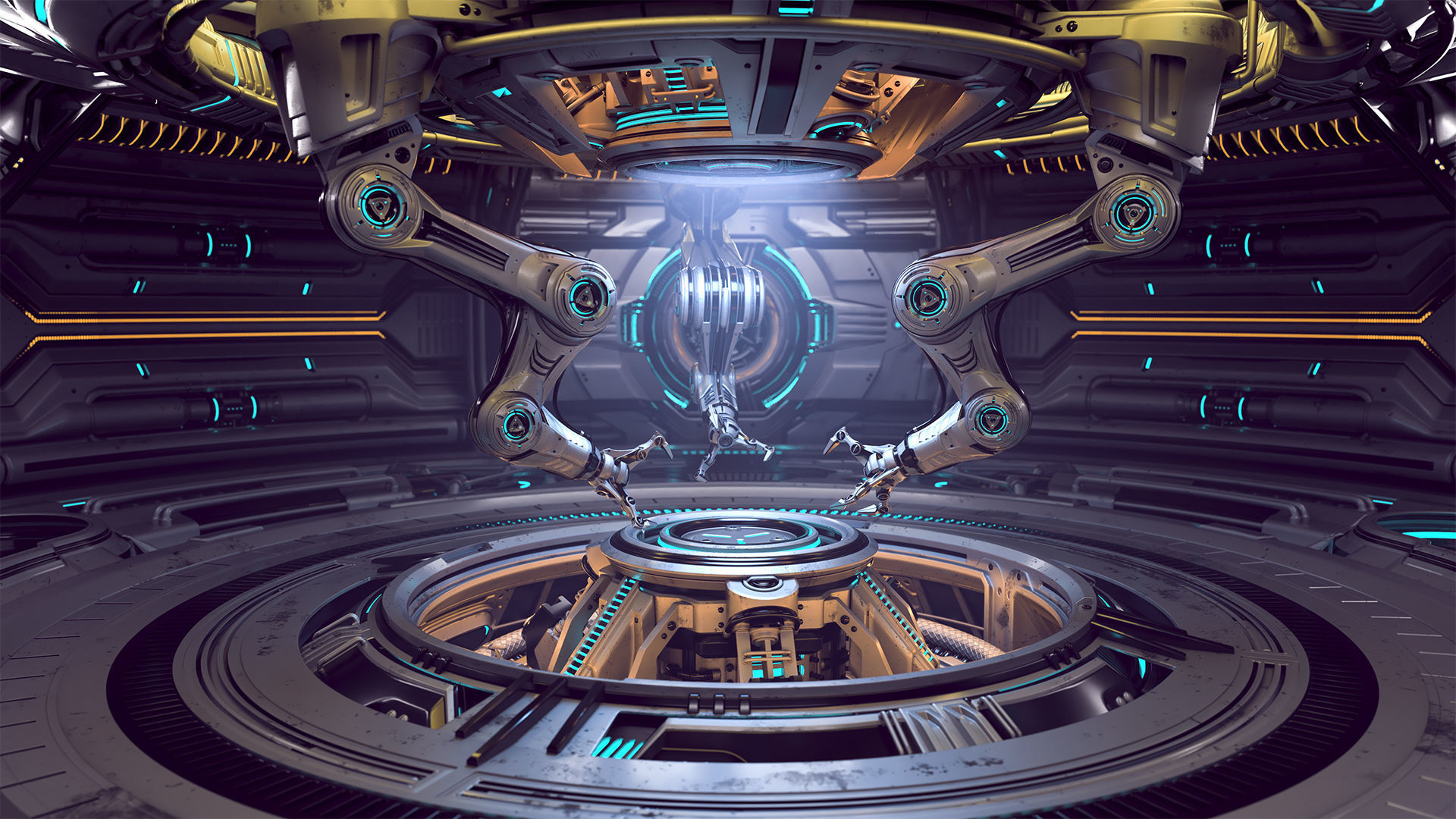 Sci-Fi Construction Lab - Rigged   3D model_4