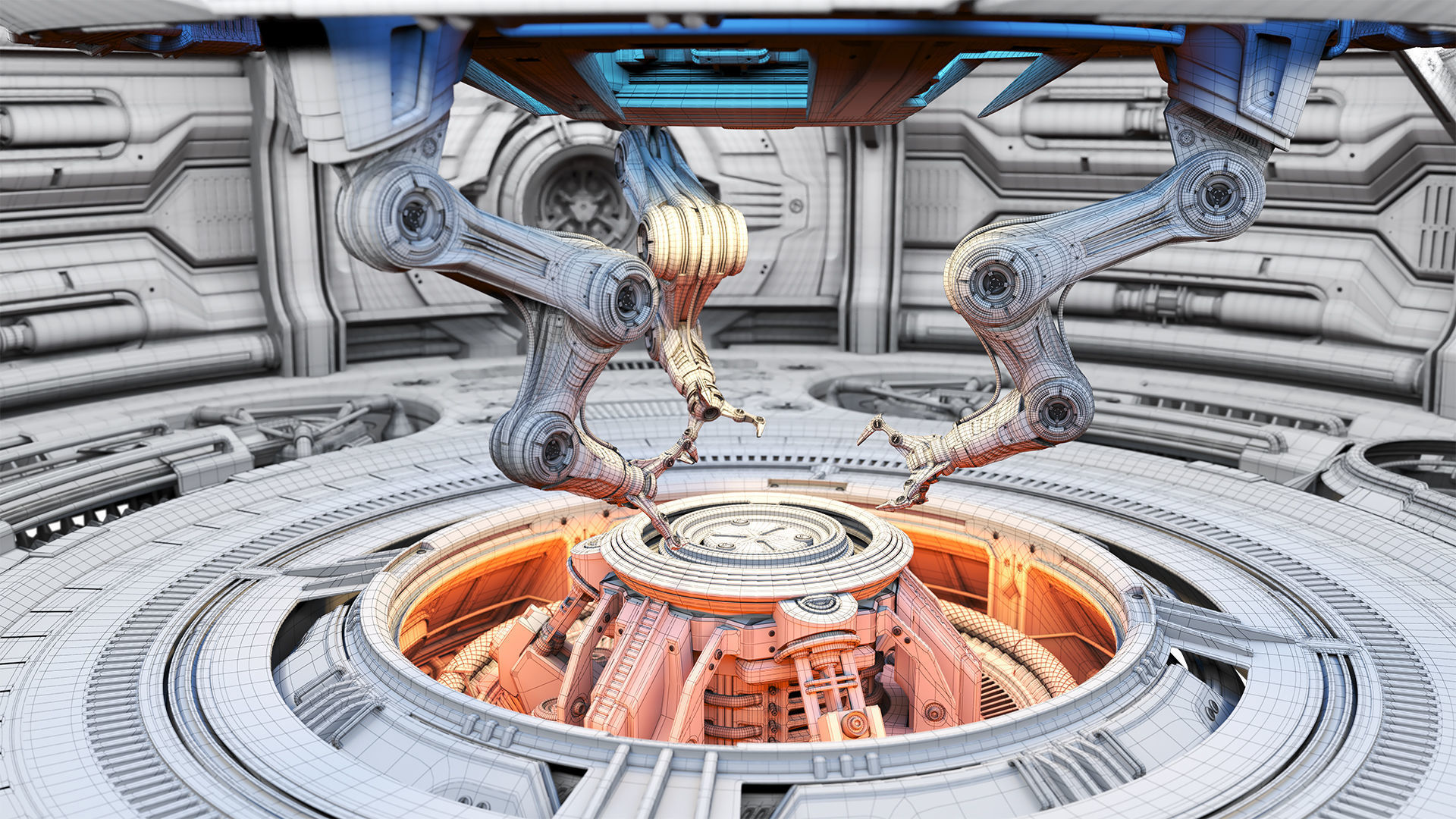 Sci-Fi Construction Lab - Rigged   3D model_14