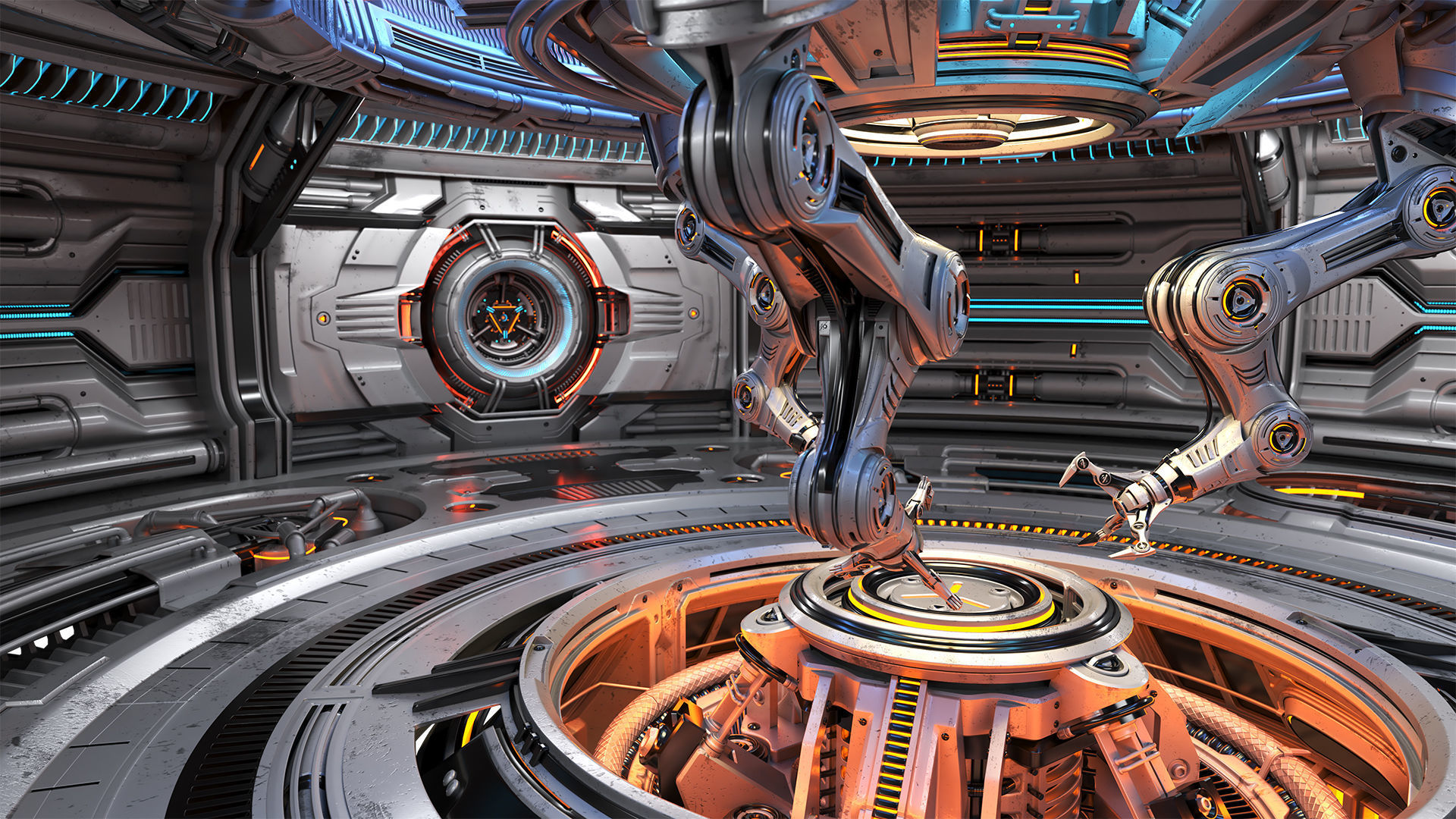 Sci-Fi Construction Lab - Rigged   3D model_6