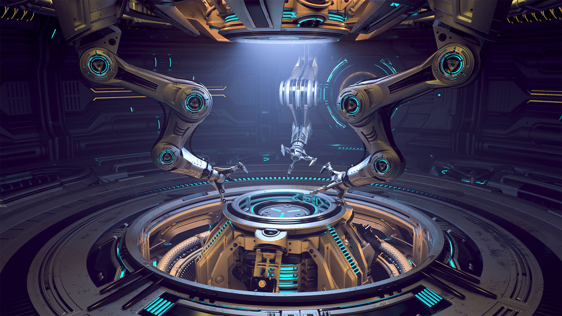 Sci-Fi Construction Lab - Rigged   3D model_7