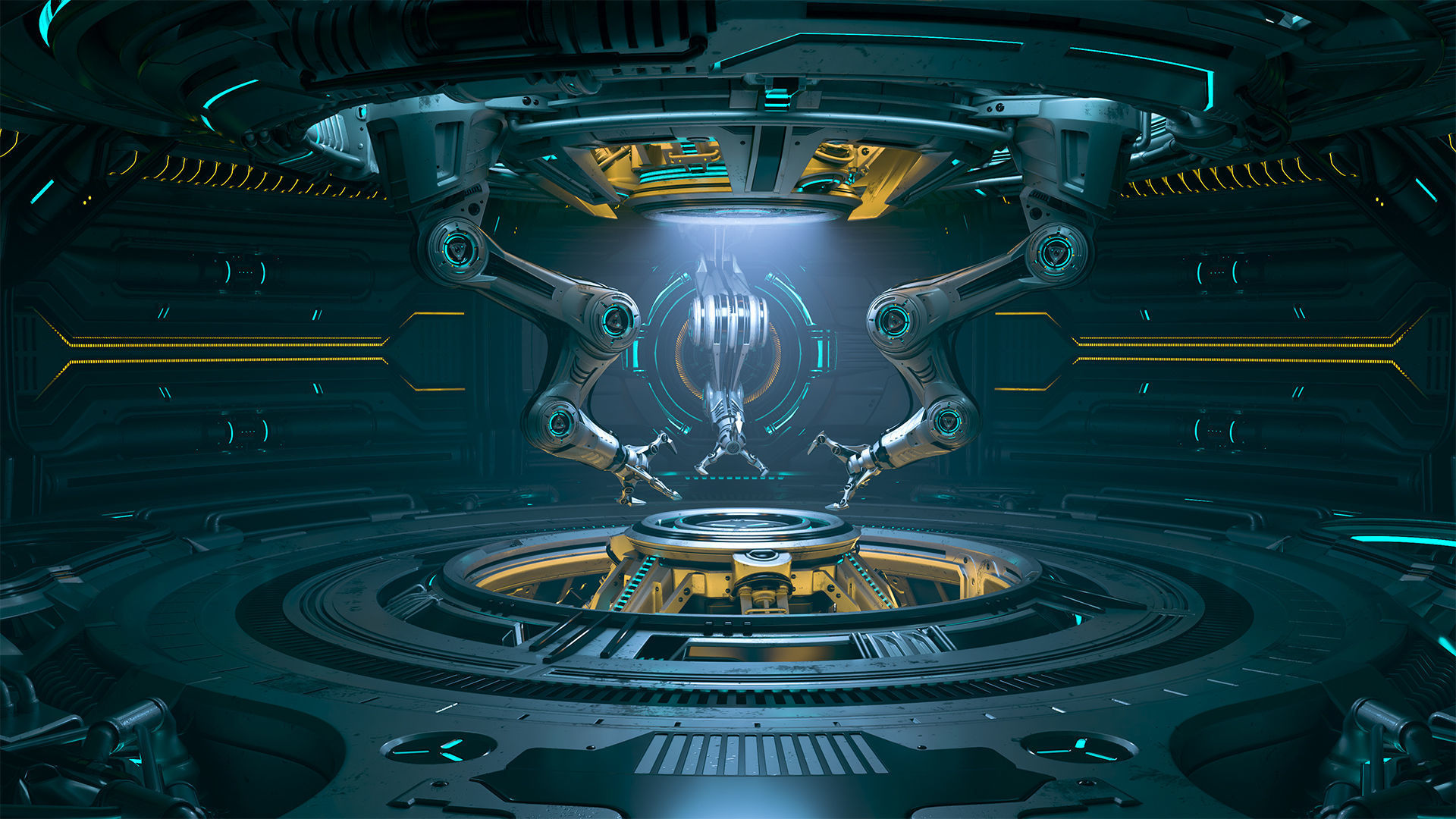 Sci-Fi Construction Lab - Rigged   3D model_20