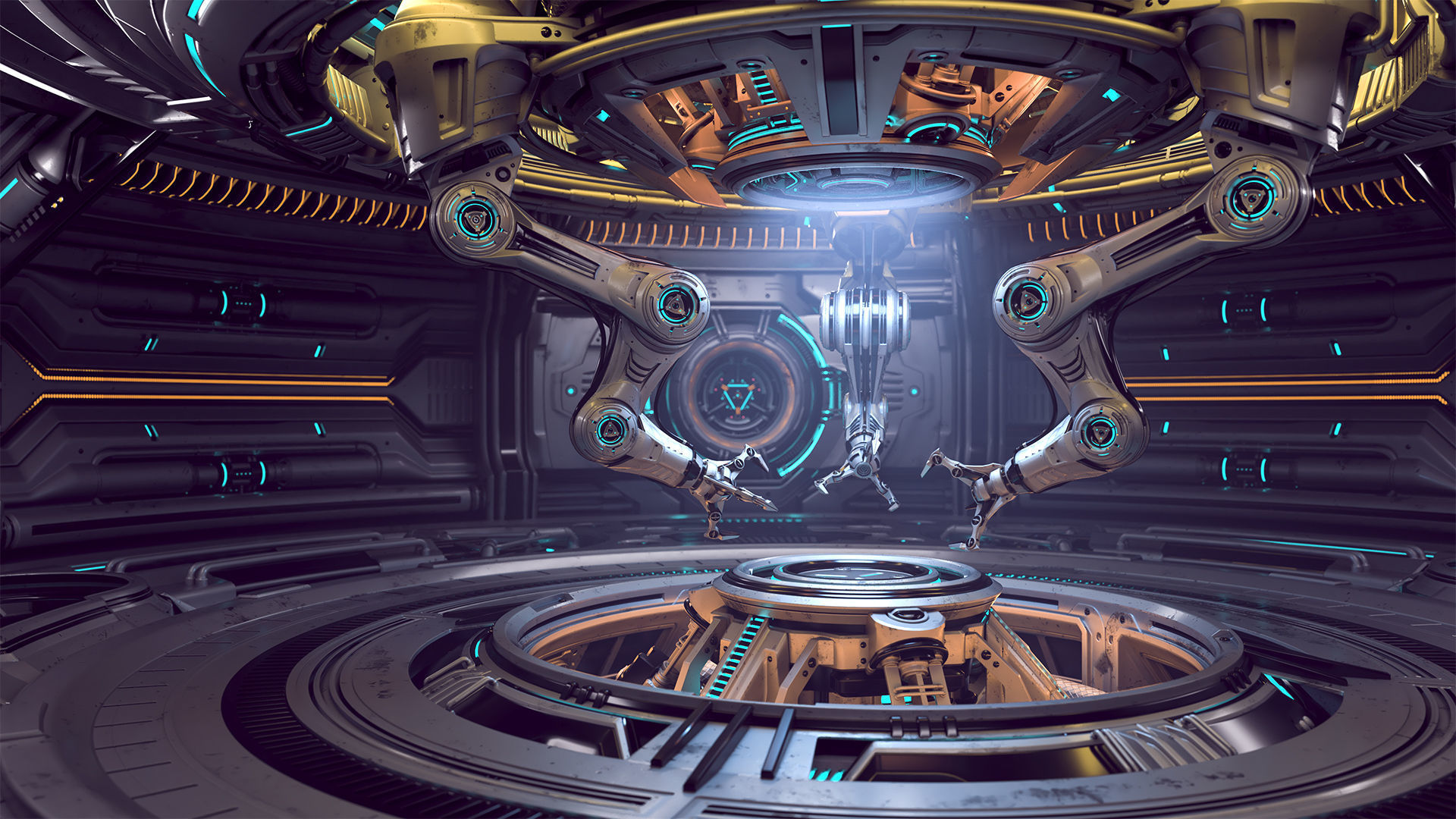 Sci-Fi Construction Lab - Rigged   3D model_8