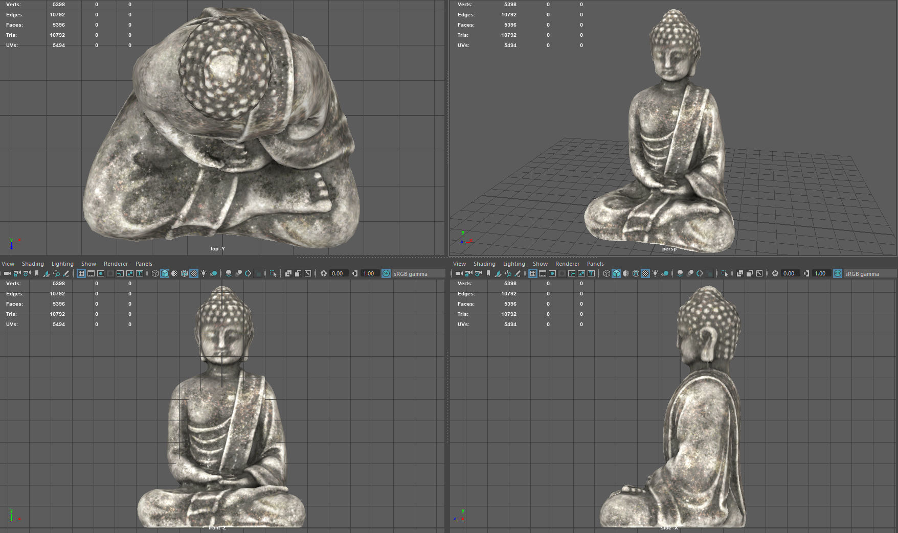 ANCIENT BUDDHA Low-poly 3D model_7