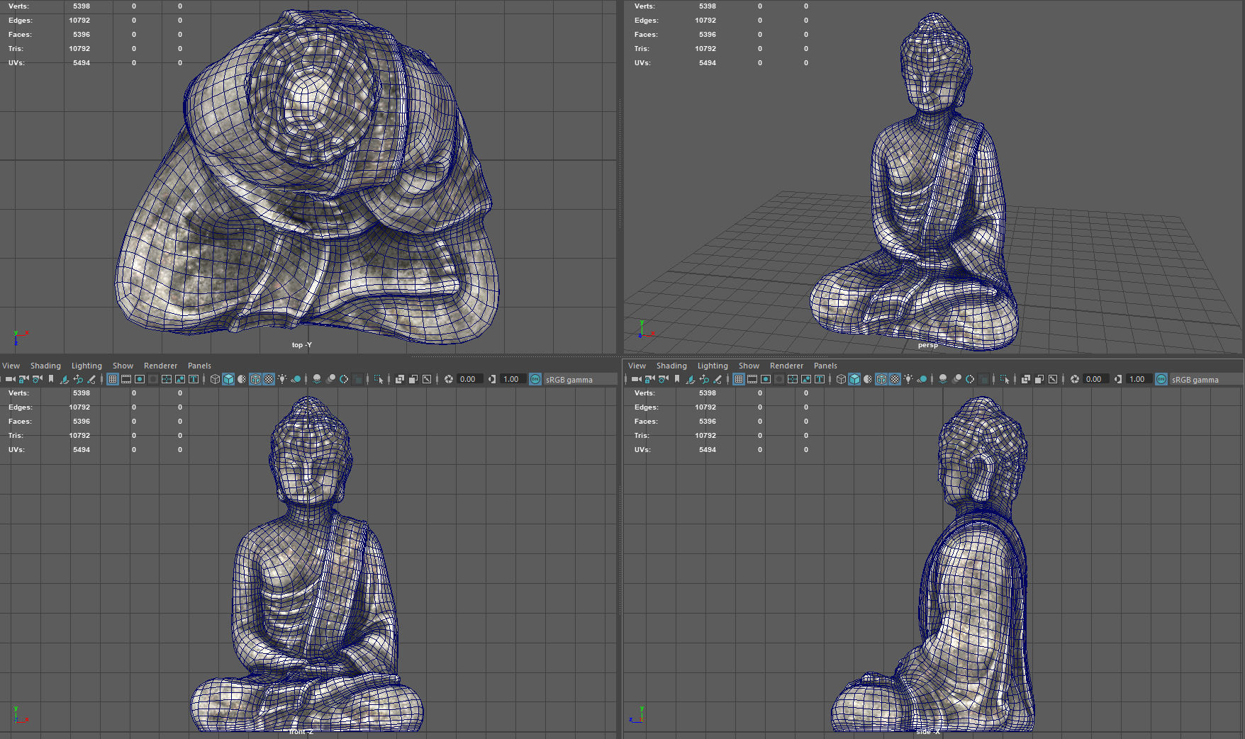 ANCIENT BUDDHA Low-poly 3D model_10