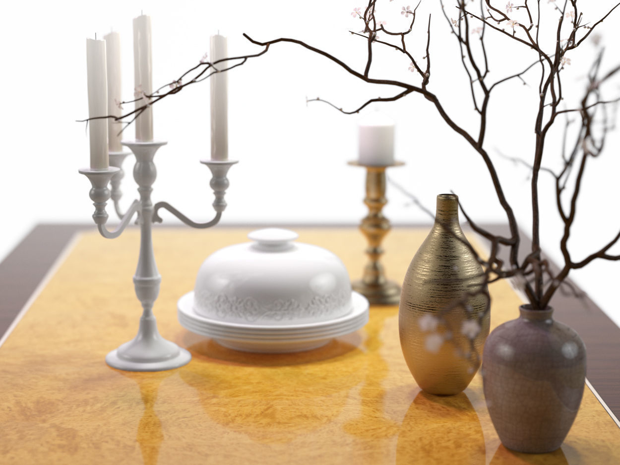 Imperial table with decoration 3D model_3