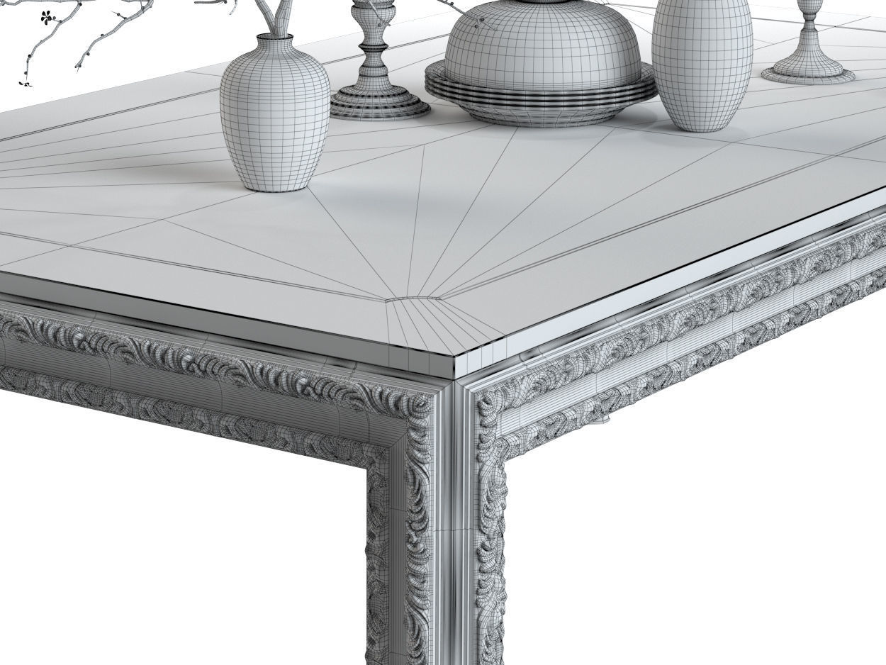Imperial table with decoration 3D model_5