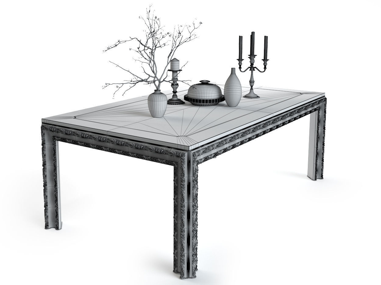 Imperial table with decoration 3D model_4