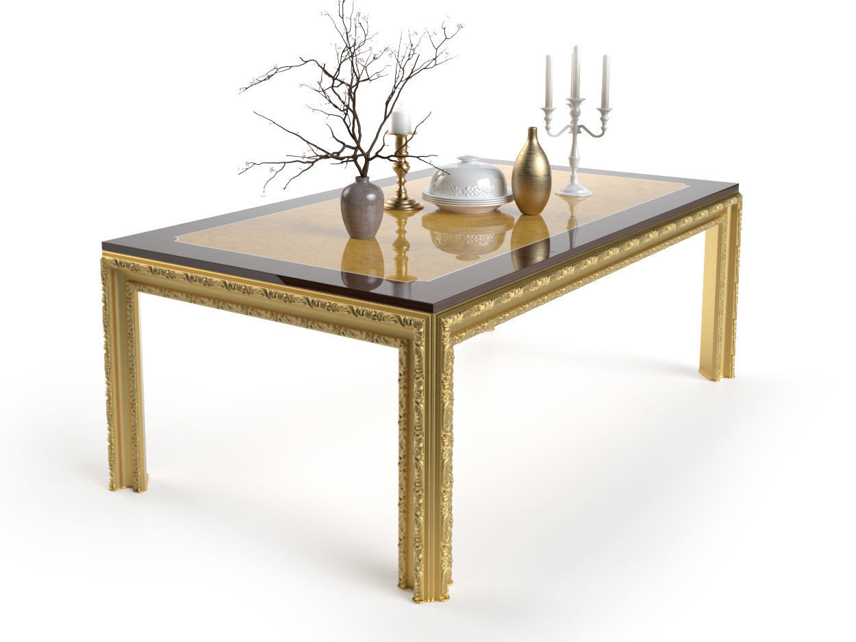 Imperial table with decoration 3D model_1