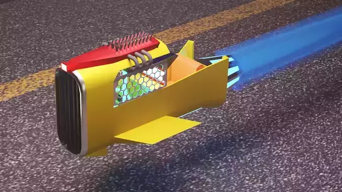 Flying sky bike cyberpunk low-poly 3D Low-poly 3D model