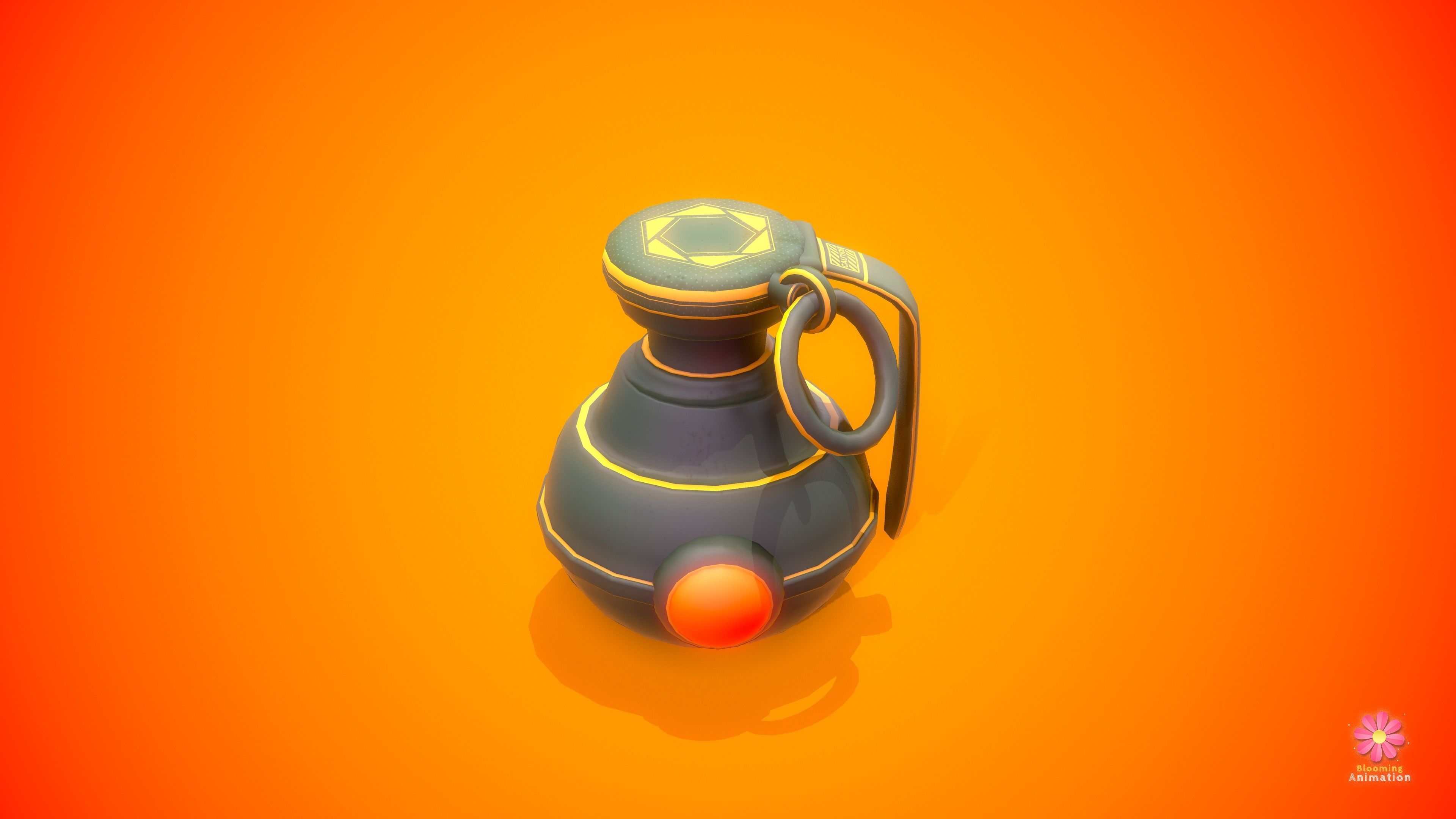 Stylized Grenade  Low-poly 3D model_4