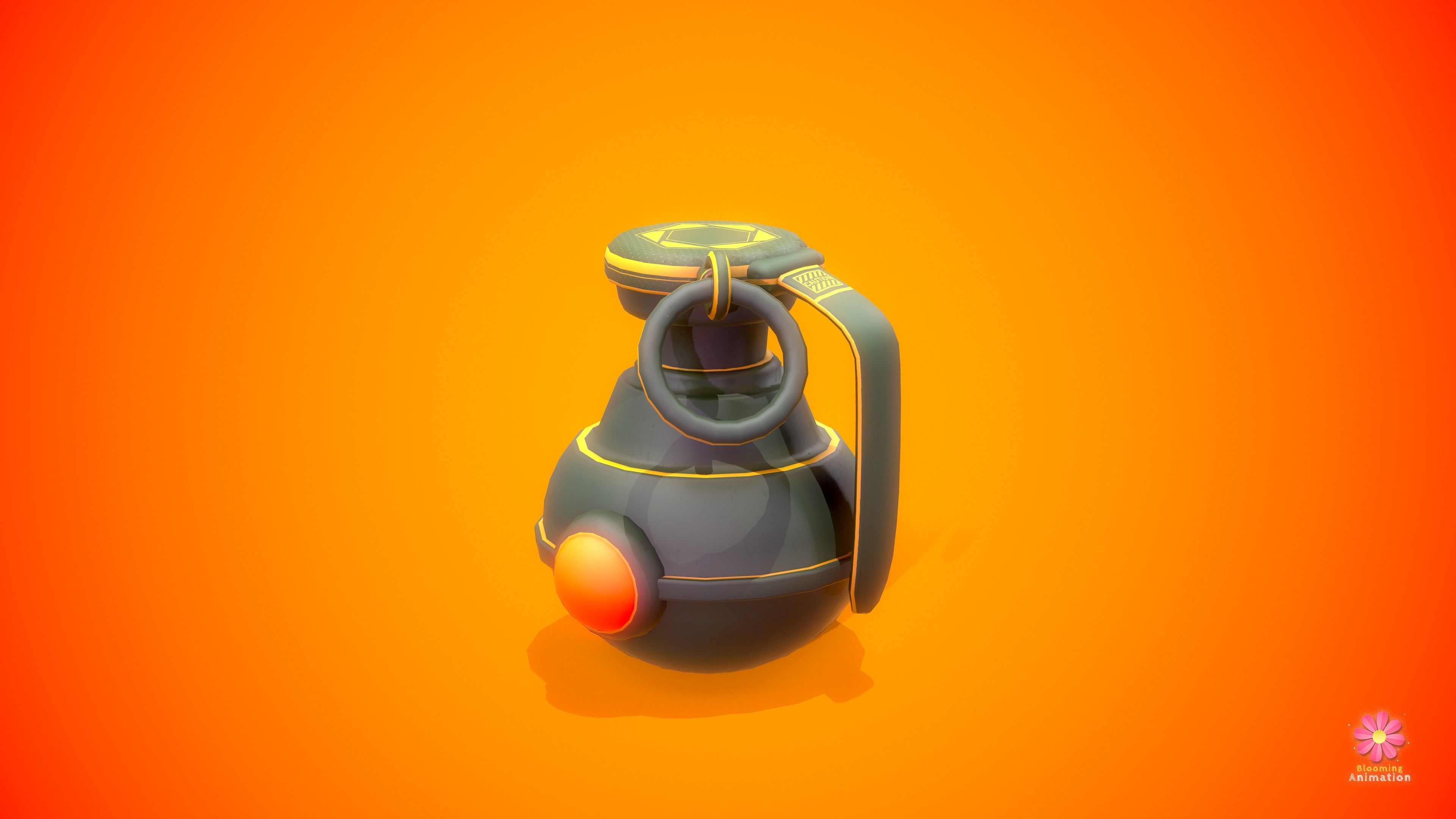 Stylized Grenade  Low-poly 3D model_3